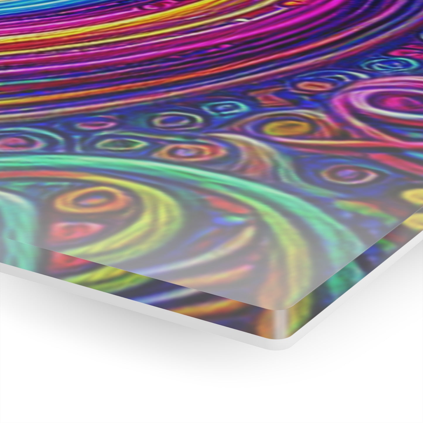 Cosmic Spirograph Symphony. Trippy infinity Pattern 1/4" Glossy Acrylic Art