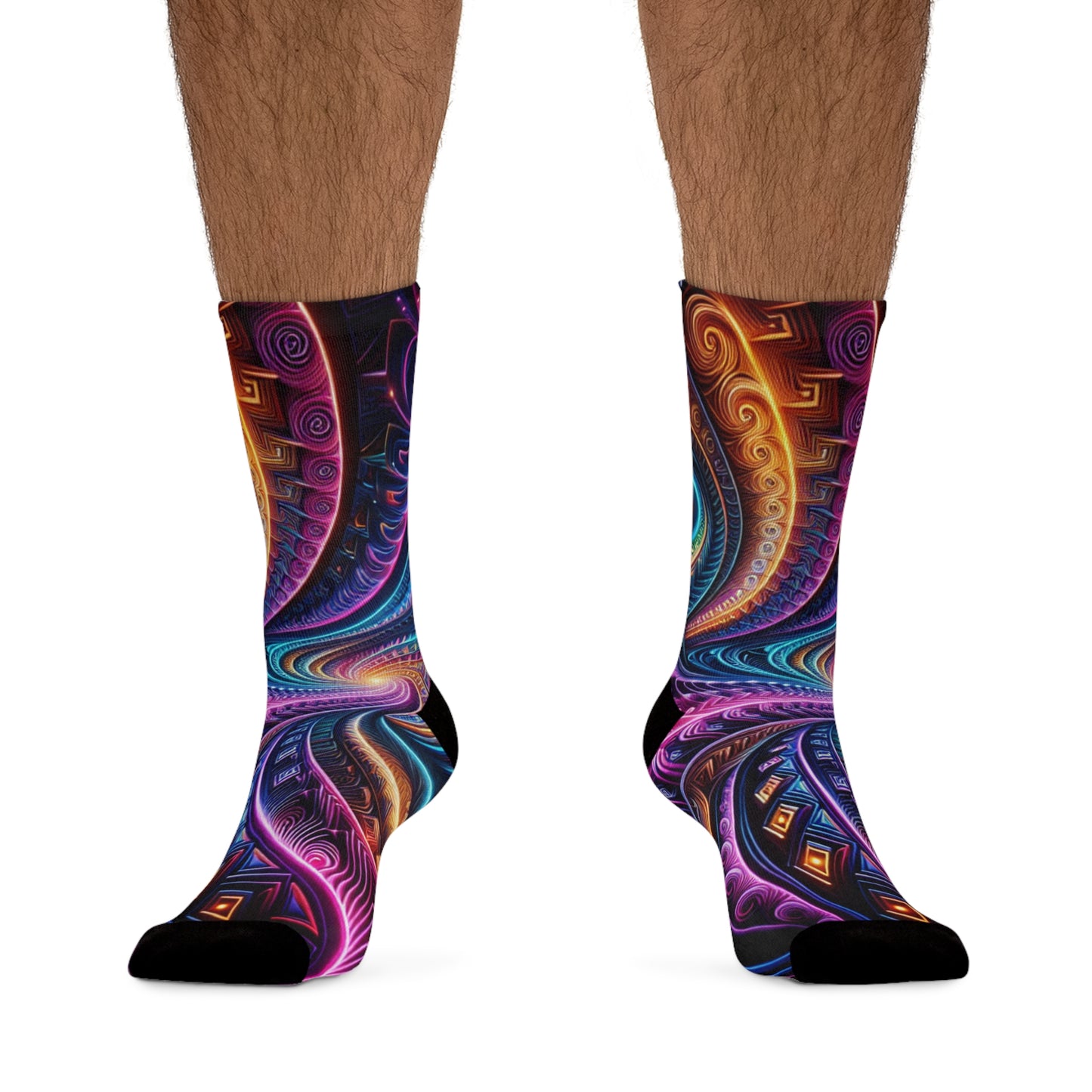 TDB "Galactic Fractal Vision" Trippy Recycled Poly Socks