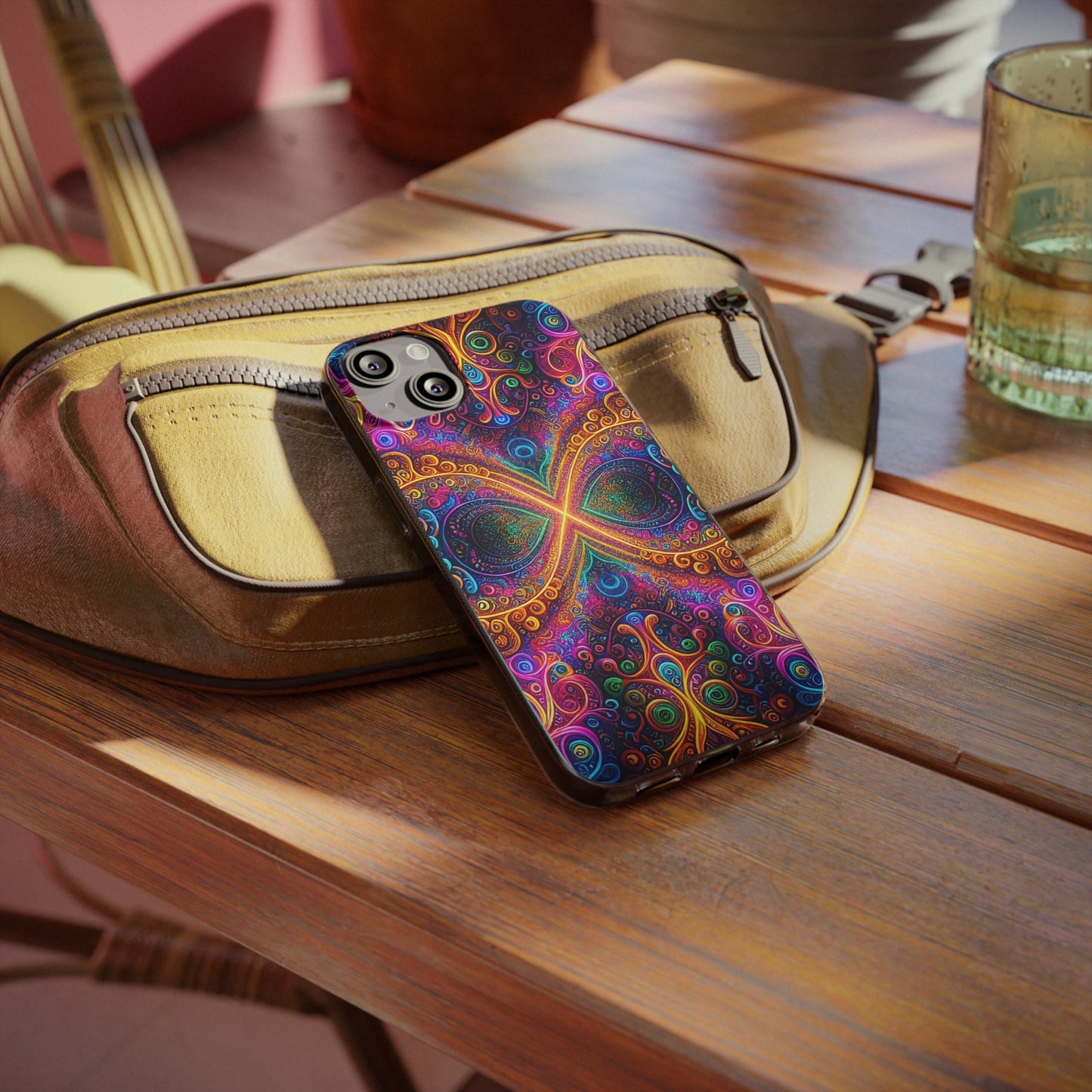 Vibrant Trippy Neon Infinity Swirls Infinity Patterns Art Polycarbonate Phone Case
