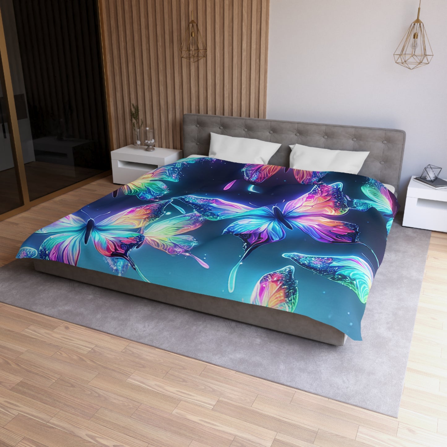Marcello da Venezia - NEON Butterflies Microfiber Duvet Cover