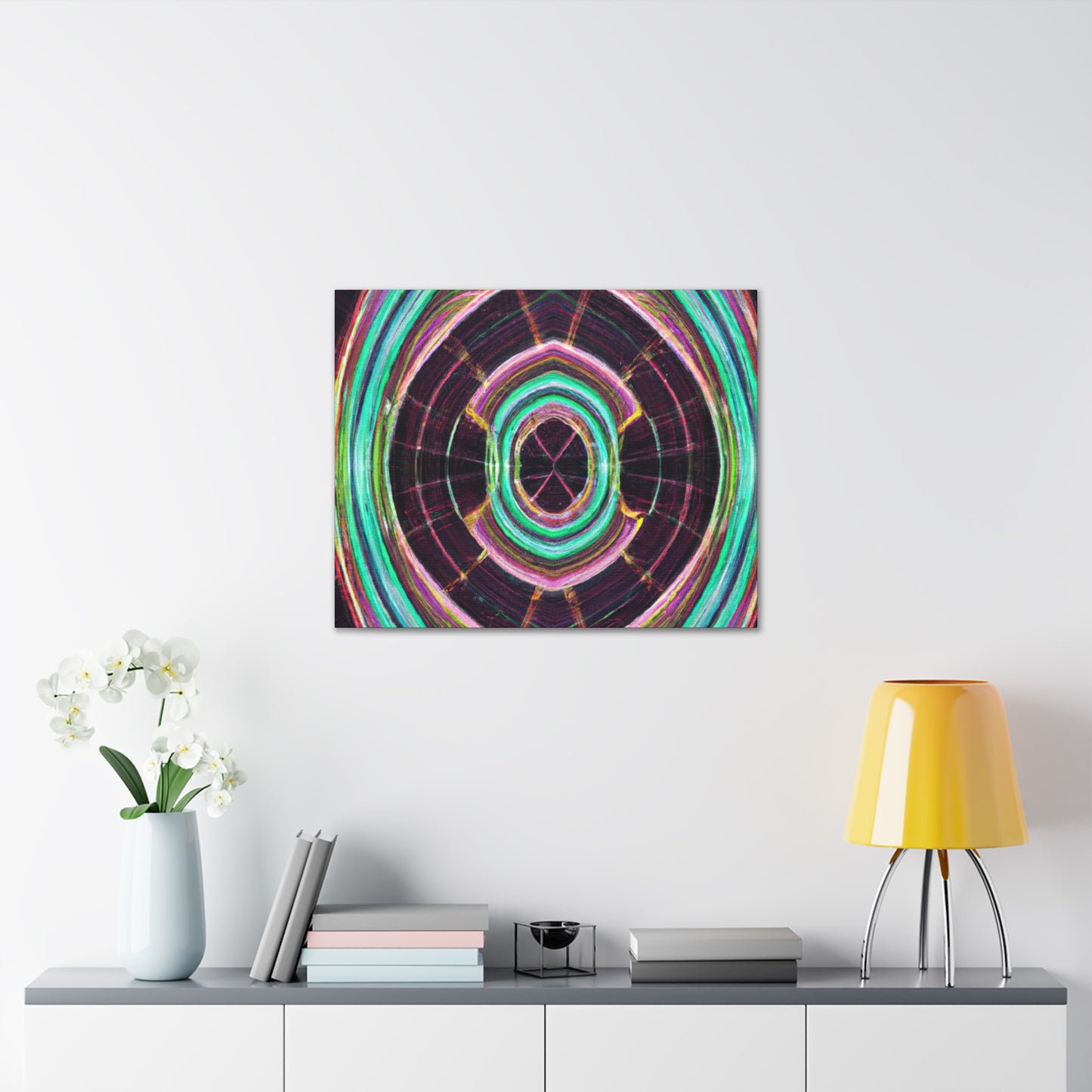 Electric Cosmic Confetti. Trippy Infinity Patterns Art Canvas