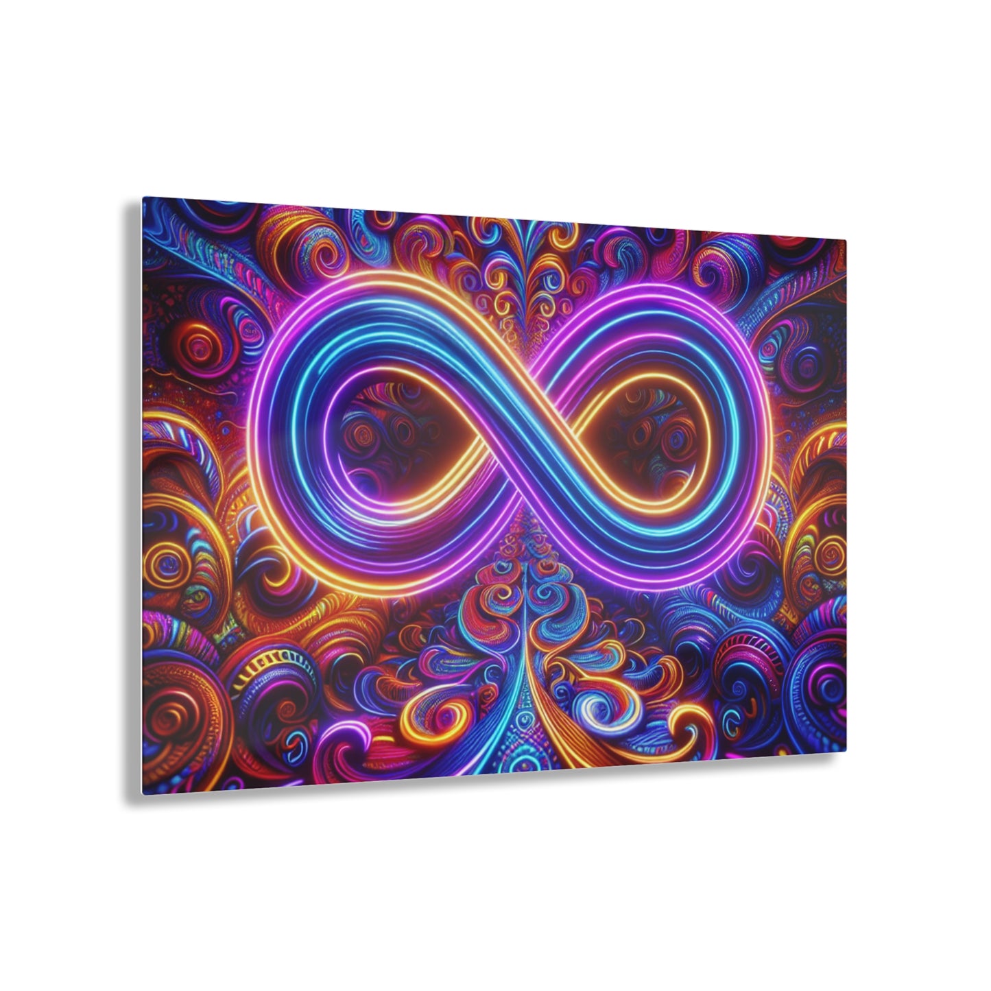 Cosmic Vibrancy. Trippy infity Pattern 1/4" Glossy Acrylic Art