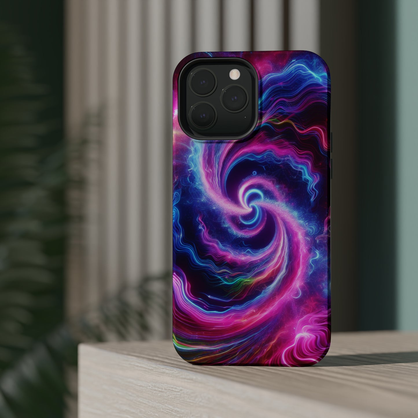 Infinite Neon Horizon Neon Trippy Infinity Patterns Premium Art Magsafe Magnet Tough IPhone 13 14 15 Pro Plus Max and Mini in Matte and Glossy Phone cases