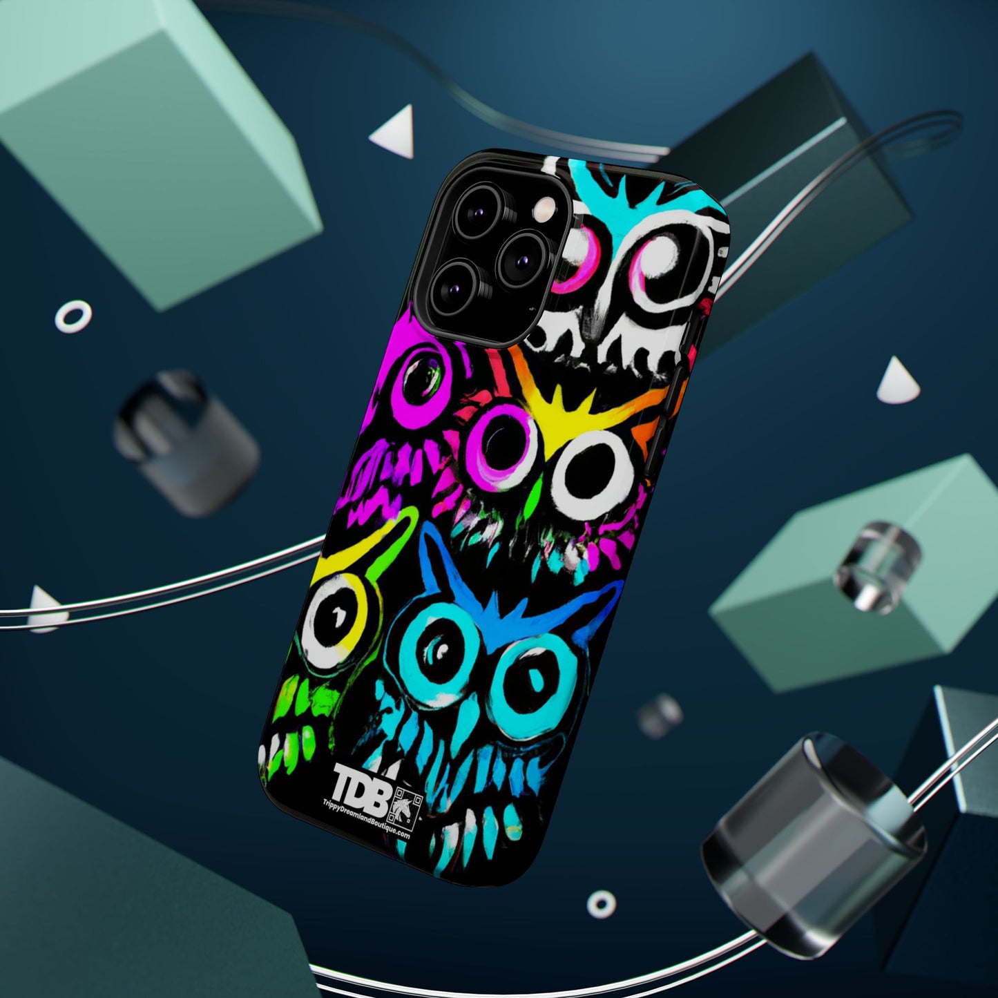 TDB iPhone Magnetic Tough Case - Psychedelic Rave Owl Design