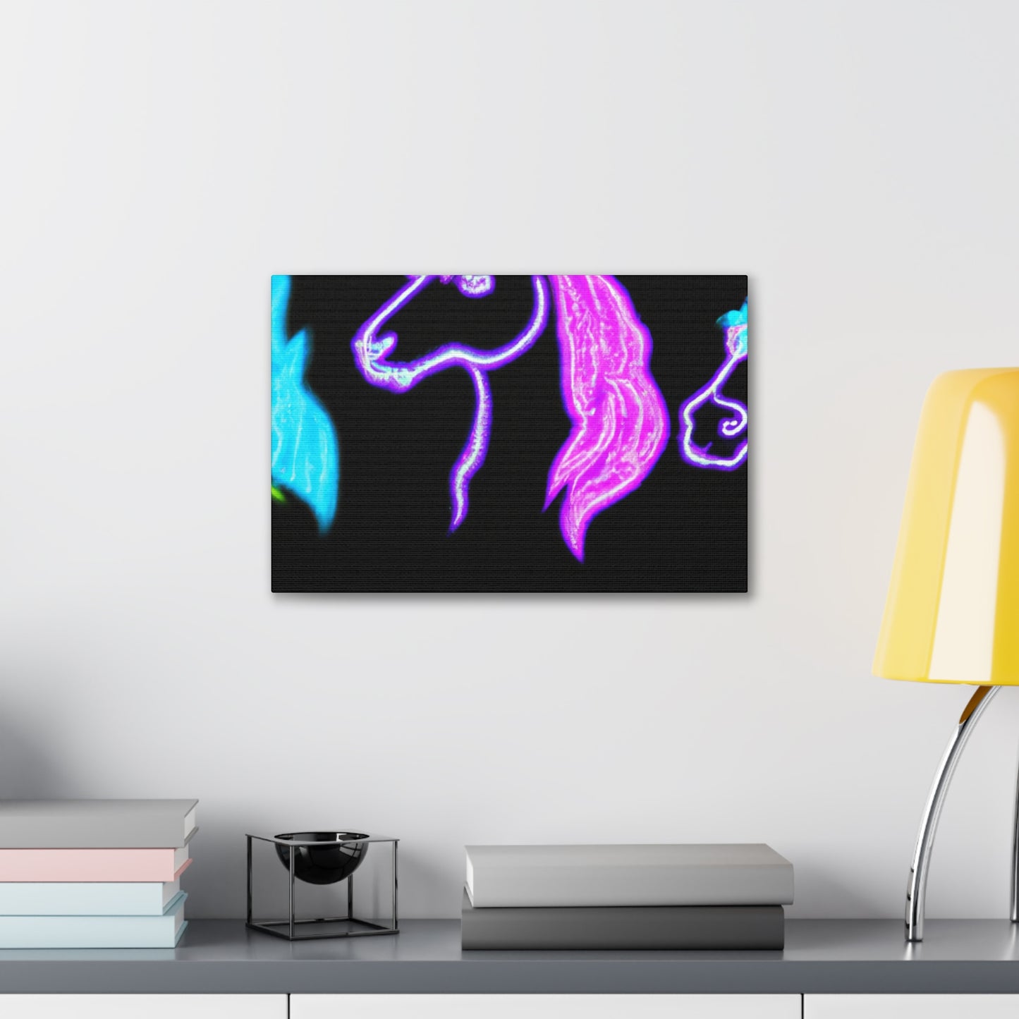 Neon Unicornscape. NEON Unicorns Art Canvas