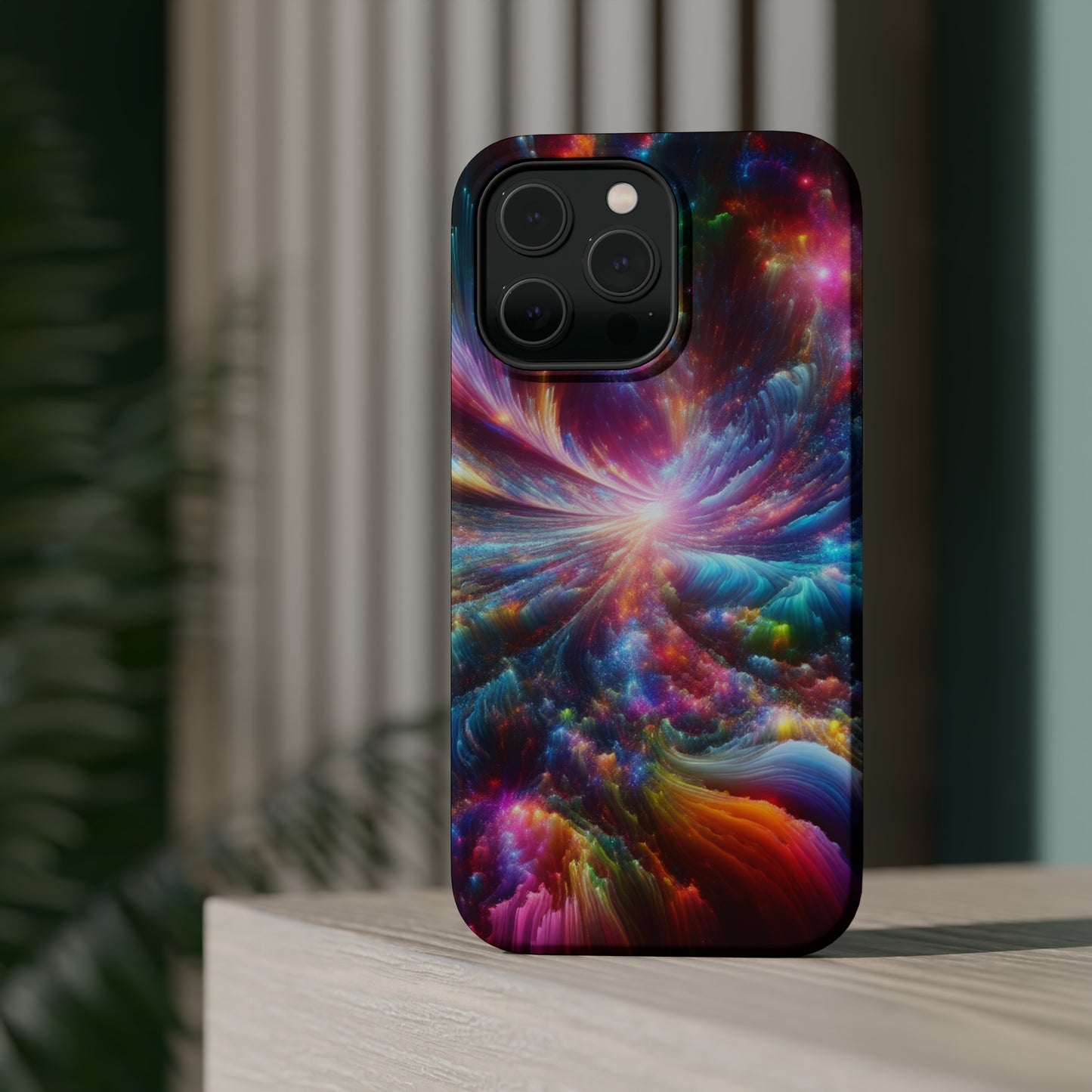 Neon Infinity Chromadrift. Neon Trippy Infinity Patterns Premium Art Magsafe Magnet Tough IPhone 13 14 15 Pro Plus Max and Mini in Matte and Glossy Phone cases