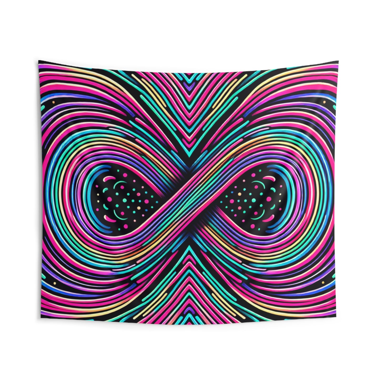 Neon Infinity Euphoria. Infinity Patterns Art Tapestry