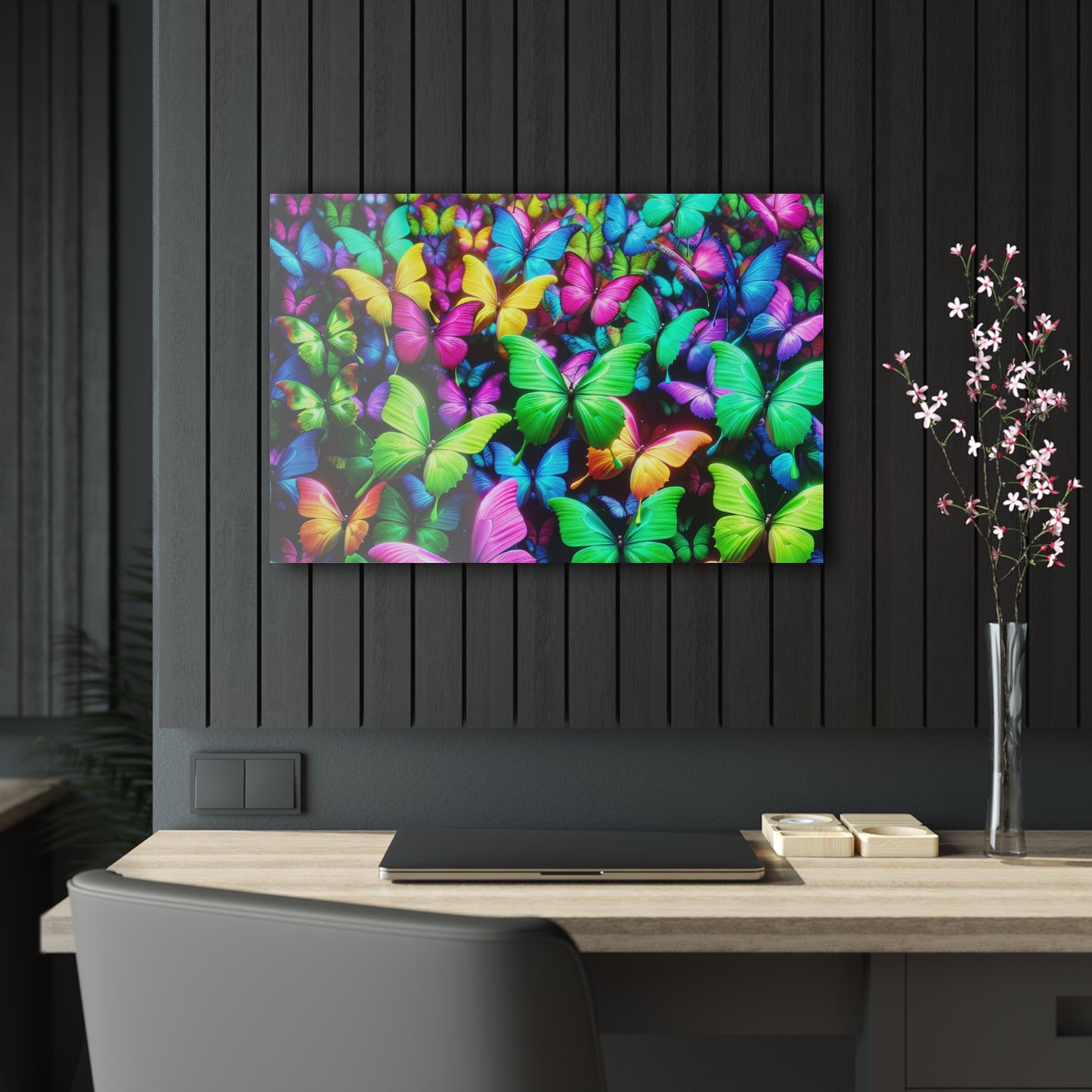 Neon Butterfly Splendor. NEON Butterflies Art 1/4" Glossy Acrylic Art