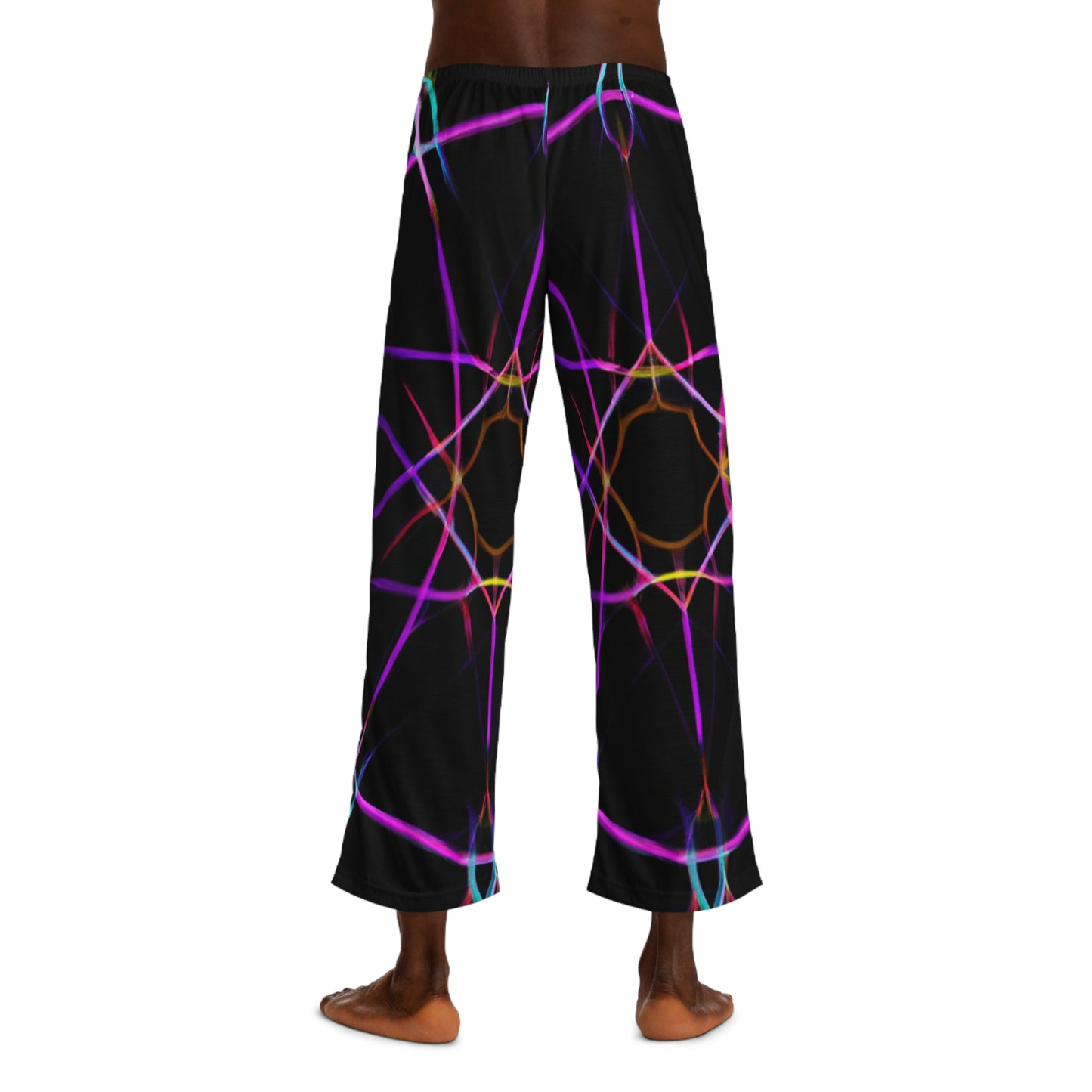 TDB 'Neon Infinity Oscillations' Trippy Infinity Patterns Mens Pajama Pants