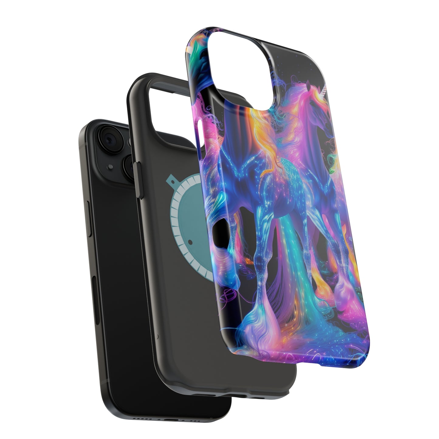 Neon Unicorn Bliss Neon Unicorns Premium Art Magsafe Magnet Tough IPhone 13 14 15 Pro Plus Max and Mini in Matte and Glossy Phone cases