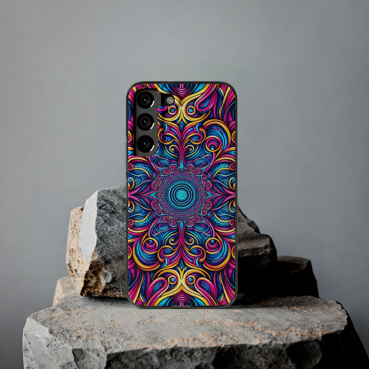 "Fantasia of Fluorescence" Infinity Patterns Art Polycarbonate Phone Case Samsung Galaxy s21 s22 Google Pixel 6 Iphone 11 12 13 14 Pro Max Mini Plus