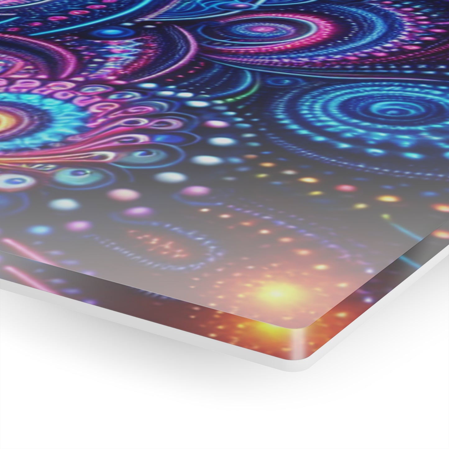 Hypno-Neon Vortex. Trippy infity Pattern 1/4" Glossy Acrylic Art