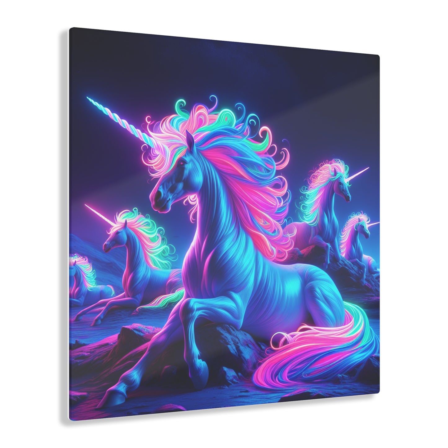 "Rainbow Mania" NEON Unocrons Art 1/4" Glossy Acrylic Art