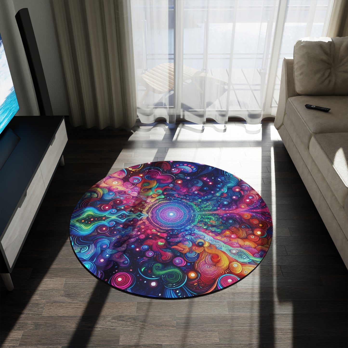"Infinite Vibrancy" Infinity Patterns Round Rug