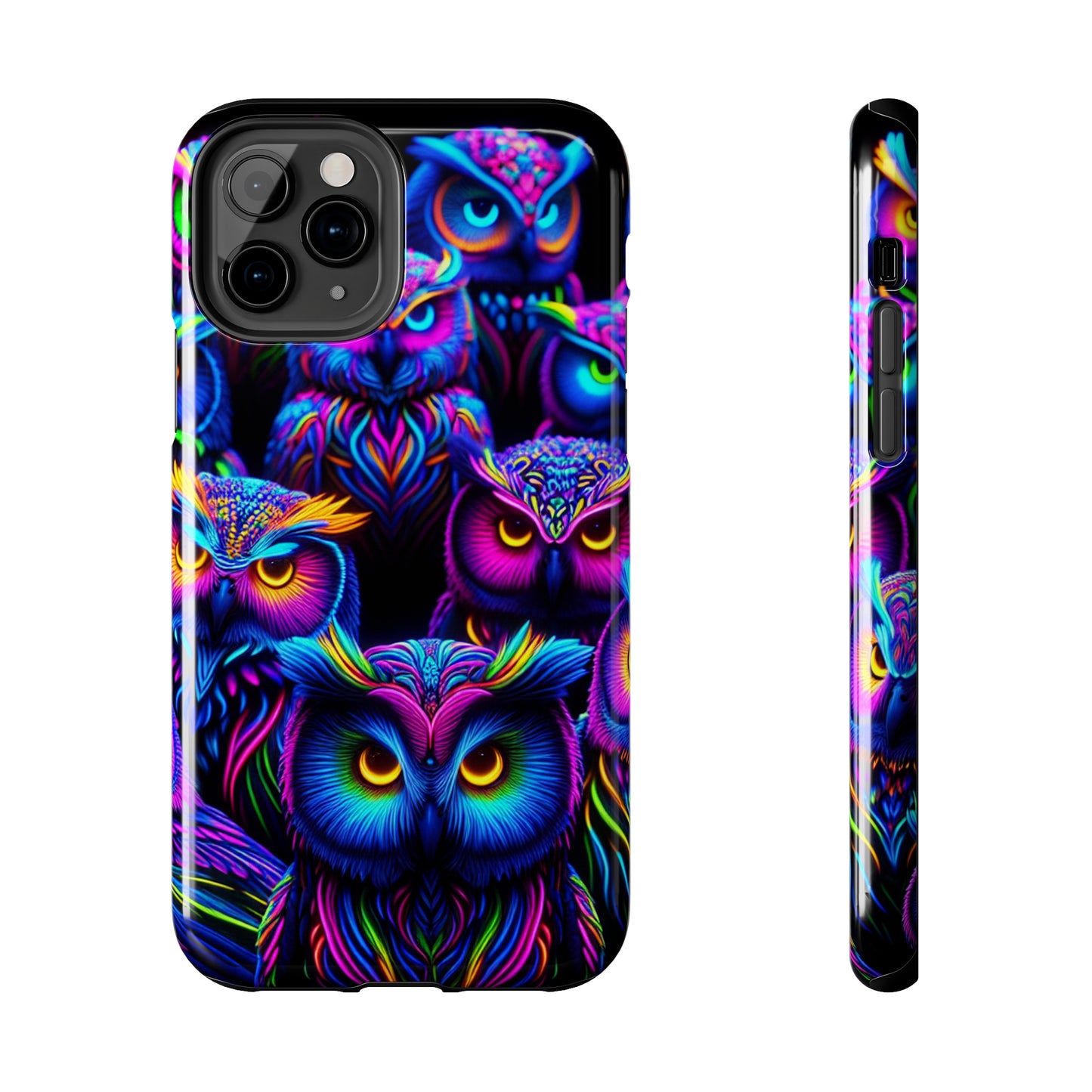Neon Owl Congregation. NEON Owls Tough Phone Case