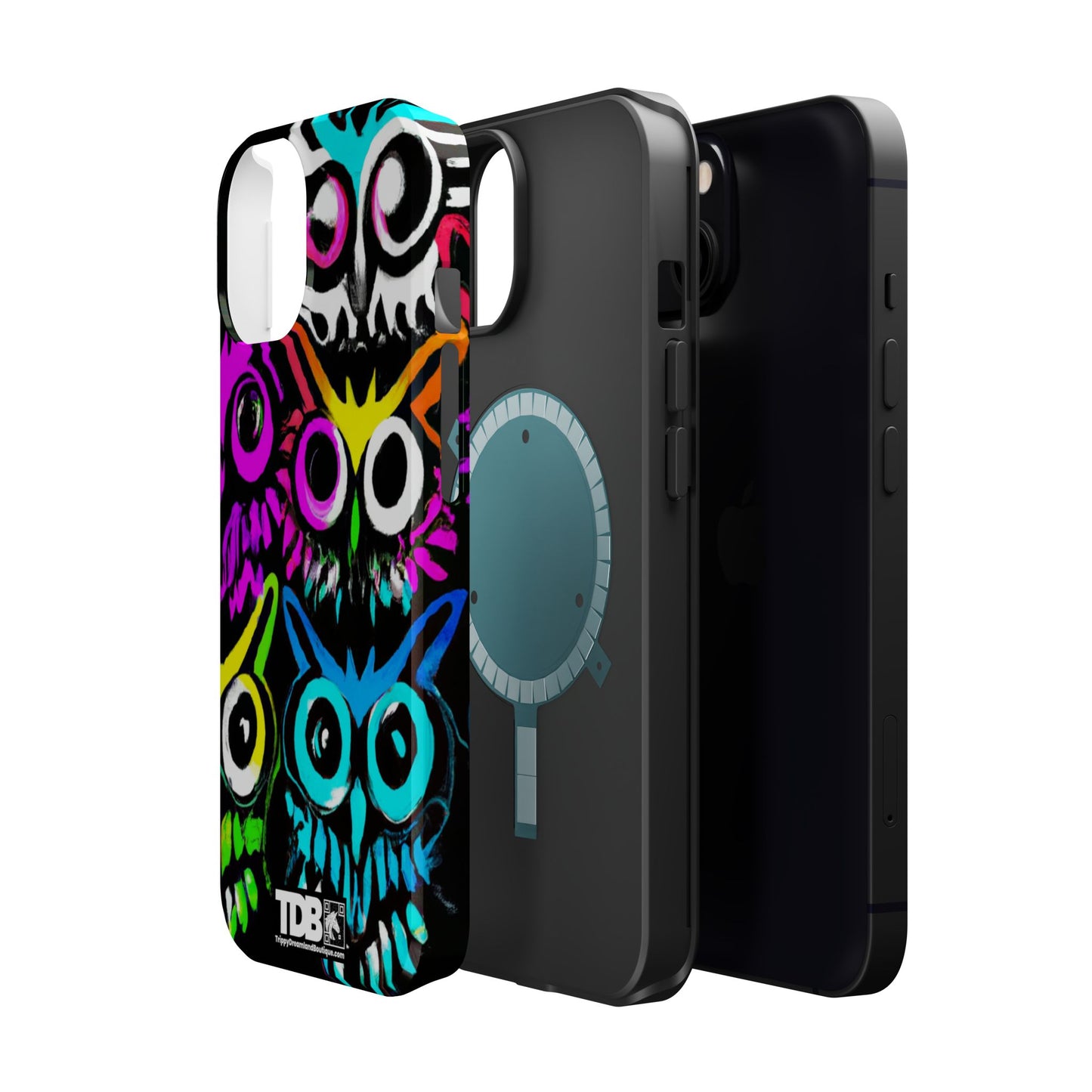 TDB iPhone Magnetic Tough Case - Psychedelic Rave Owl Design