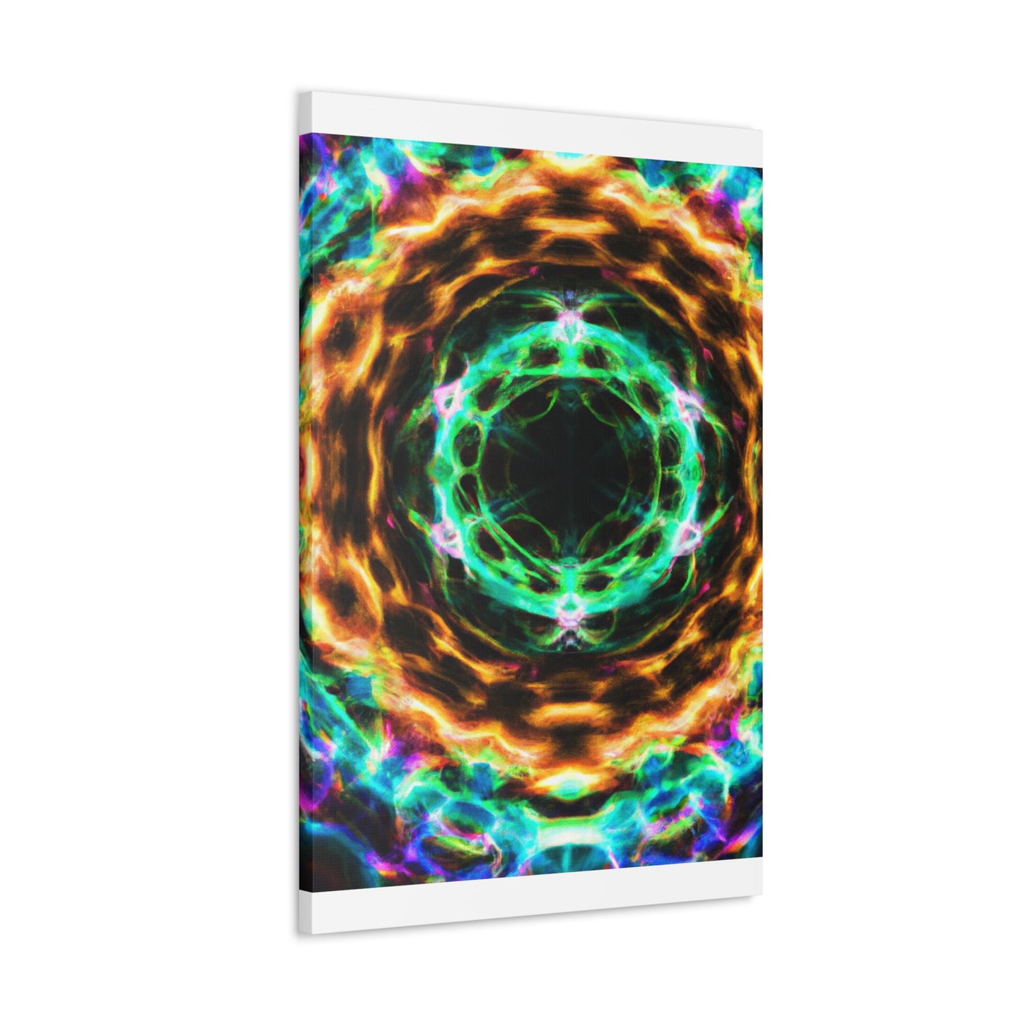 Galactic Neon Hyperspace Splatter. Trippy Infinity Patterns Art Canvas