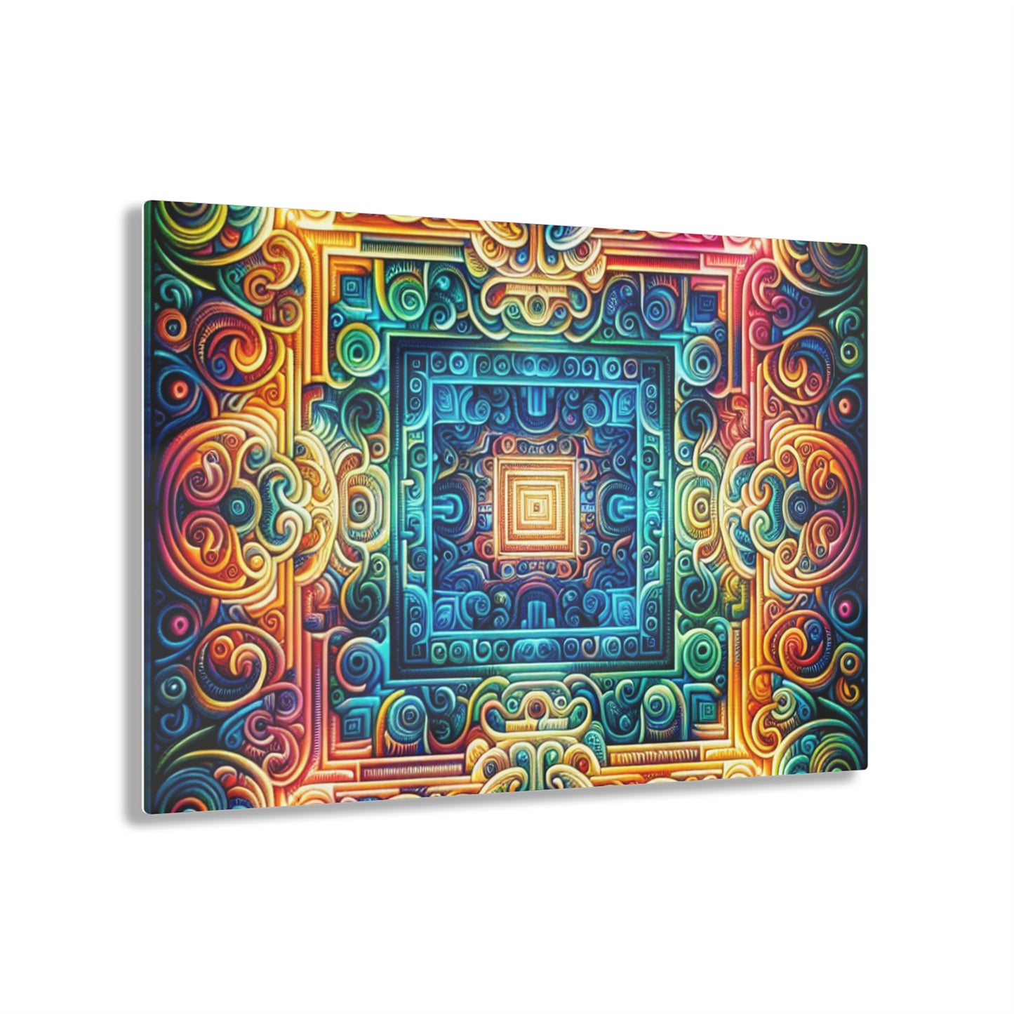 Neon Infinity Dreamscape. Trippy infity Pattern 1/4" Glossy Acrylic Art