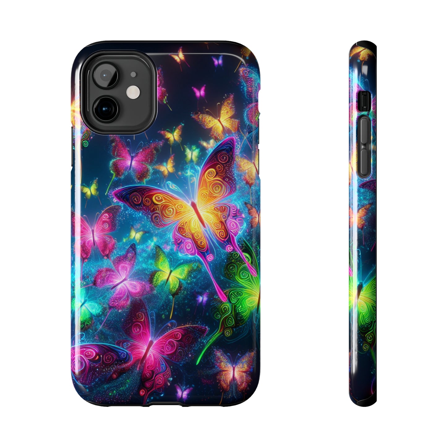 Neon Butterflies In Flight. NEON Butterflies Tough Phone Case