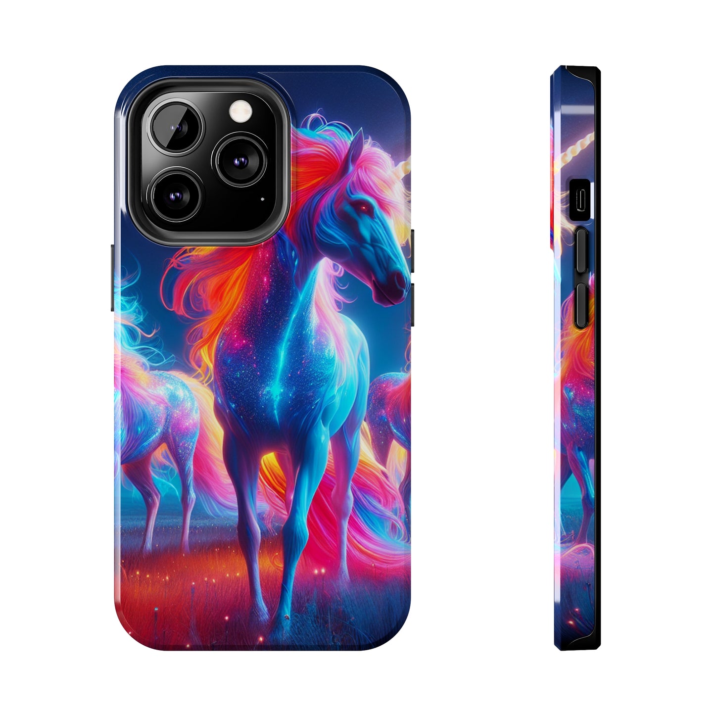 "Neon Dreamscapes: A Pride of Unicorns" NEON Unicorns Tough Phone Case