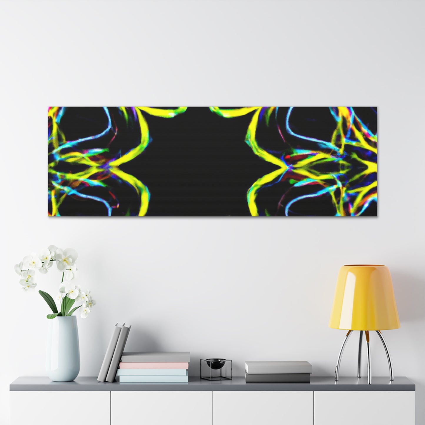 Vivid Neon Dreams of Infinity. Trippy Infinity Patterns Art Canvas