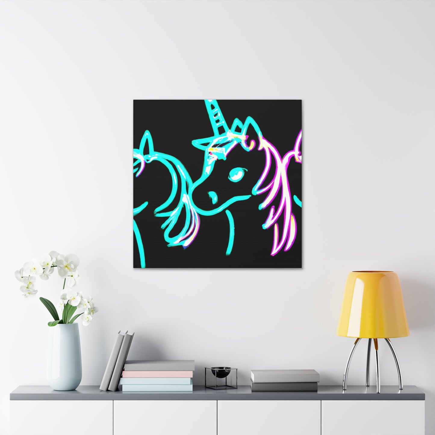 "Neon Unicorn Carnival" NEON Unicorns Art Canvas