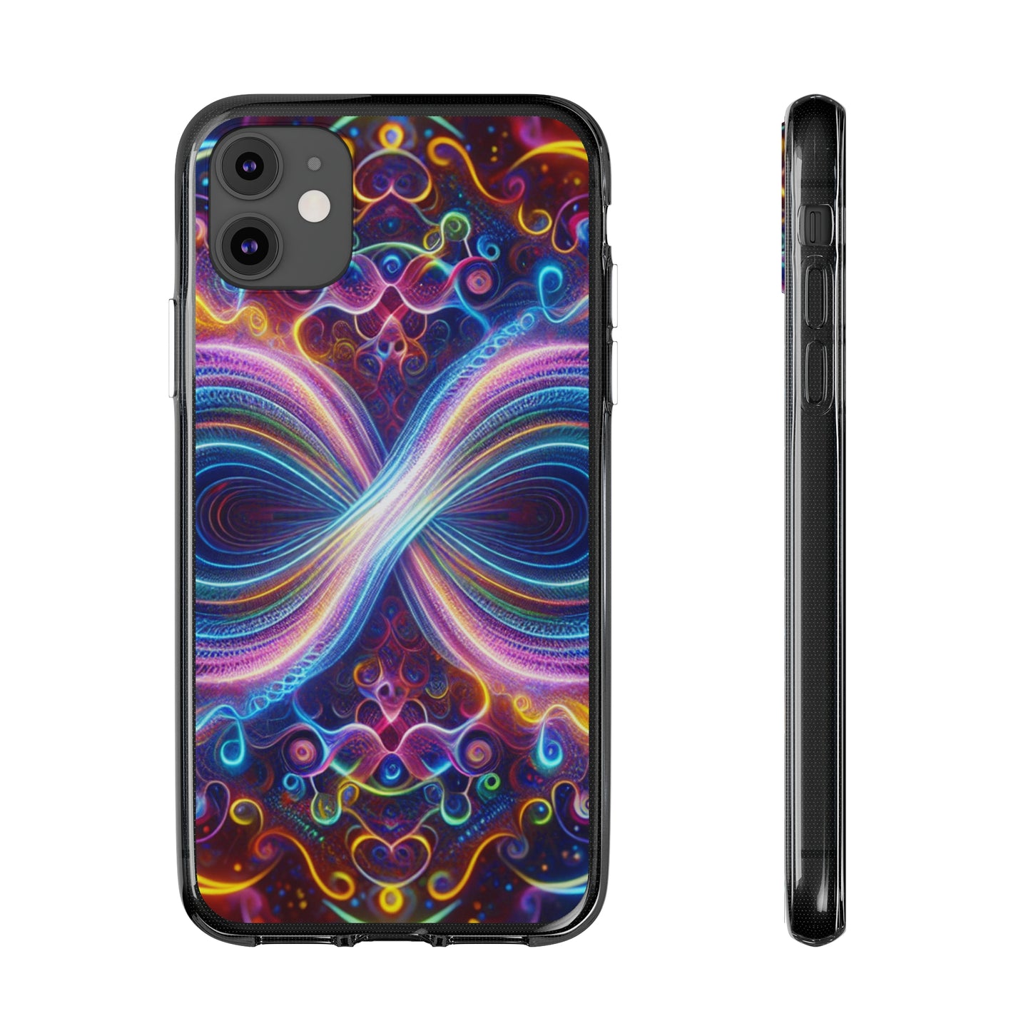 "Neon Infinity Bliss" Infinity Patterns Art Polycarbonate Phone Case