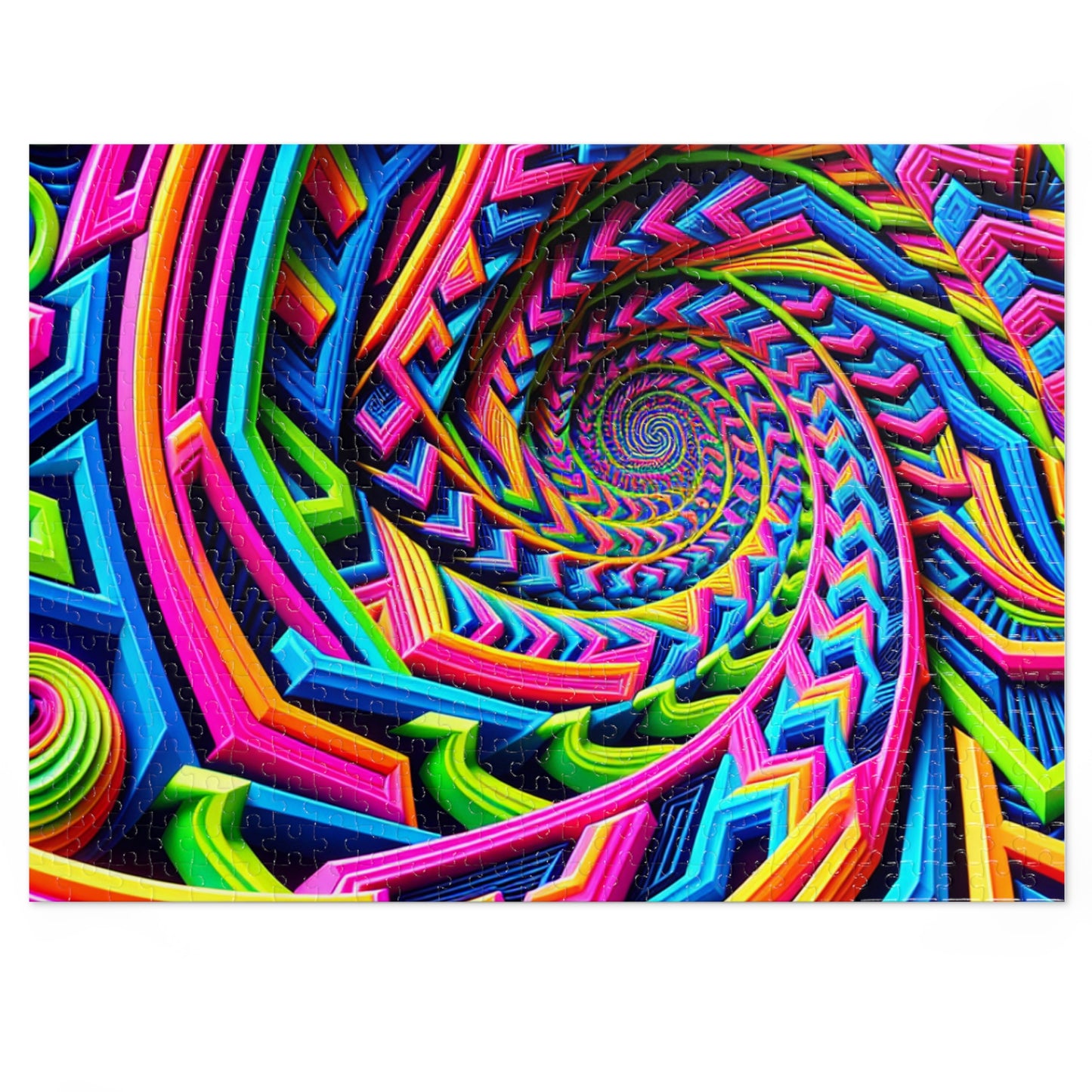 Neon Infinipat. - Neon Trippy Infinity Patterns Puzzle 30, 110, 252, and 1000 Pieces