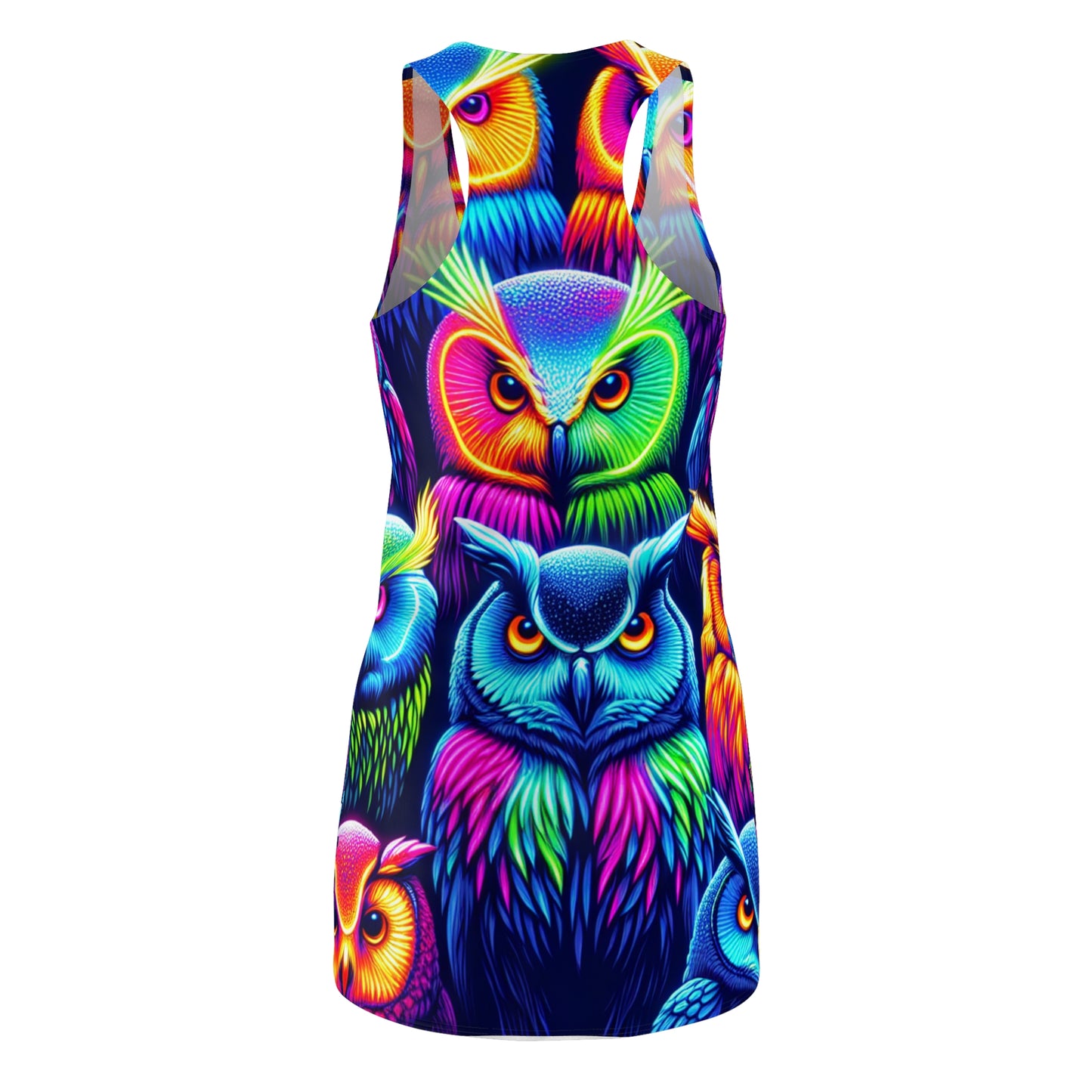 Neon Owlswirl. Neon Owls Racerback Dress