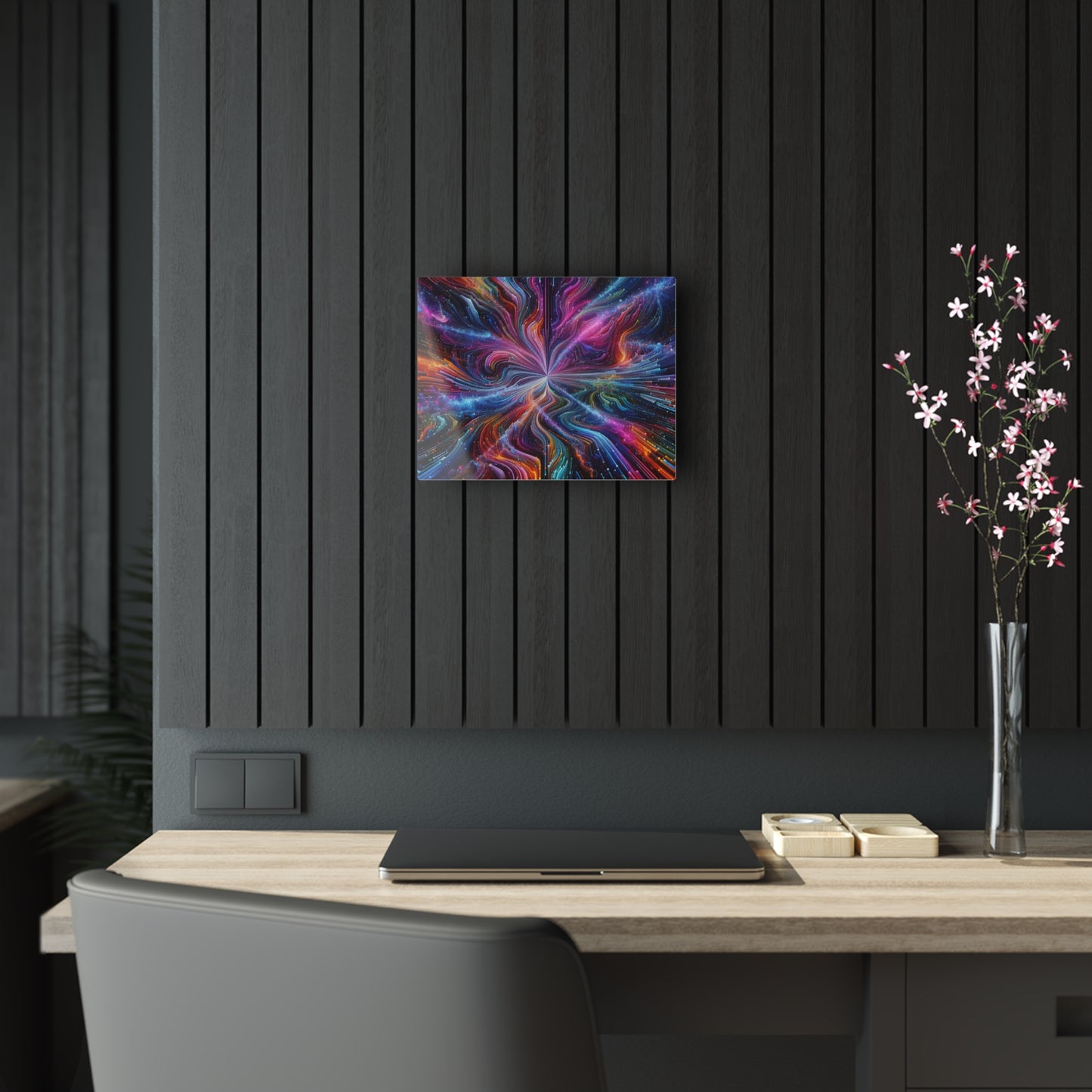 Cosmic Chromatic Splendor. Trippy infinity Pattern 1/4" Glossy Acrylic Art