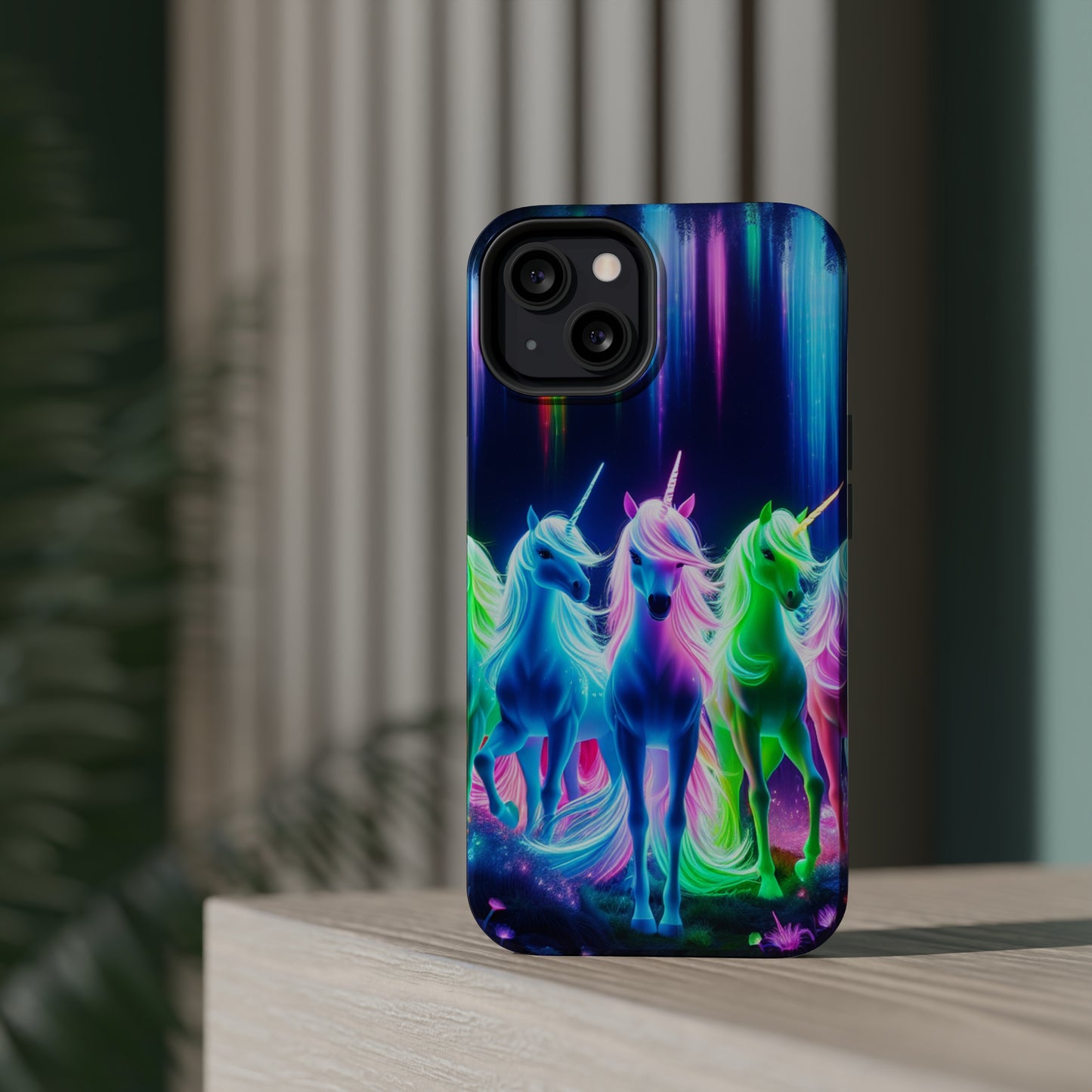 Neon Unicorn Pods. Neon Unicorns Premium Art Magsafe Magnet Tough IPhone 13 14 15 Pro Plus Max and Mini in Matte and Glossy Phone cases
