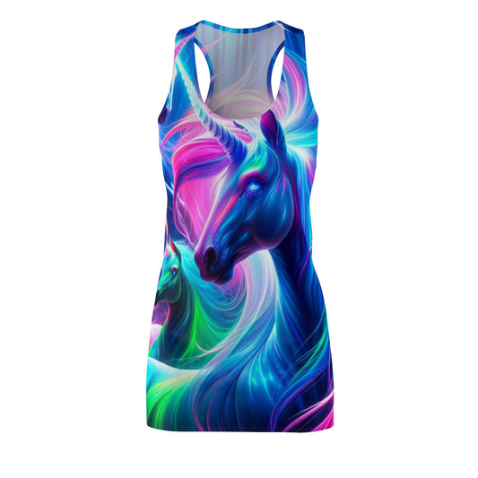 Neon Dreamscape Unicorns Neon Unicorns Racerback Dress