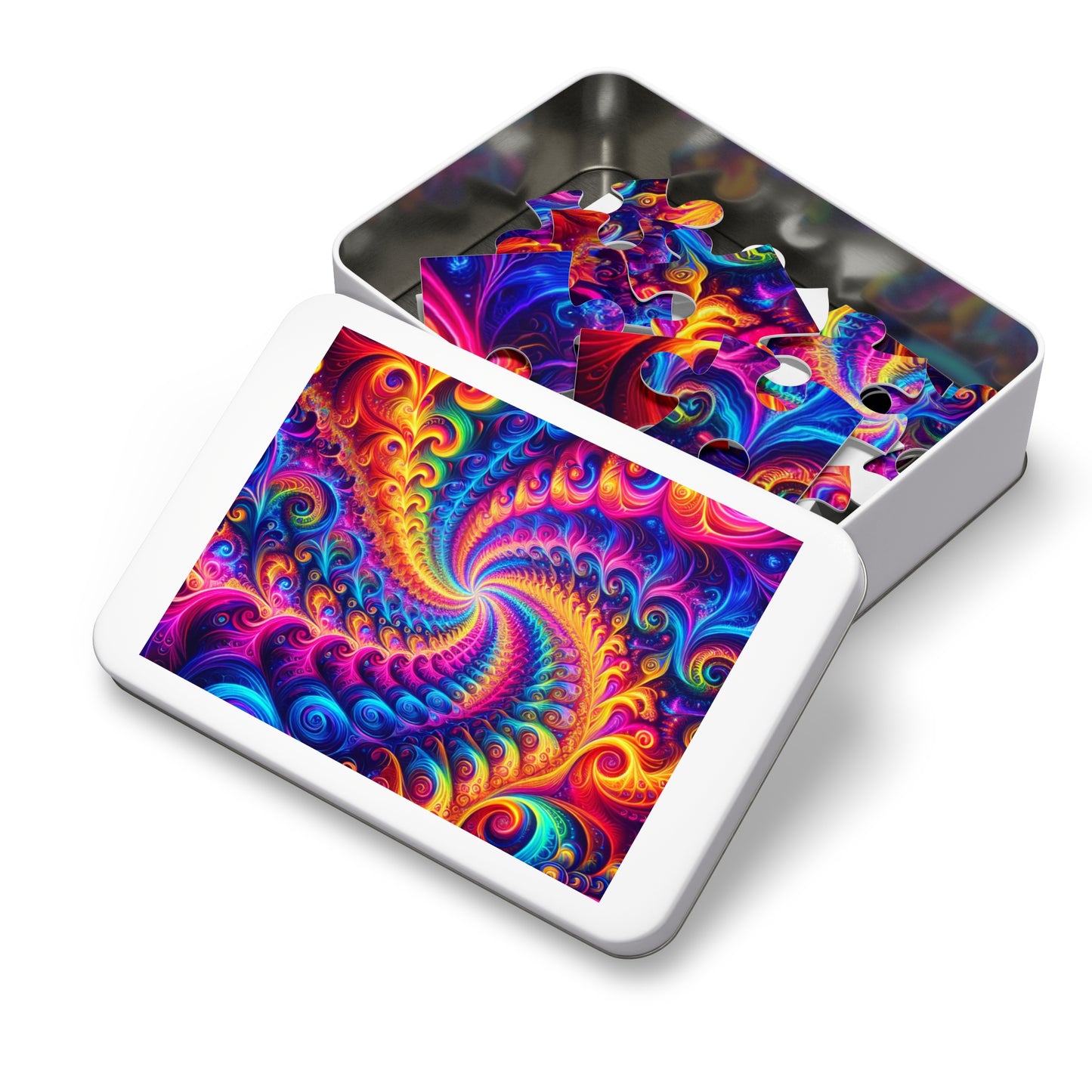 VibrantInfinityNeon. - Neon Trippy Infinity Patterns Puzzle 30, 110, 252, and 1000 Pieces