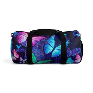 Neon Flight. - Neon Butterflies Duffle Bag
