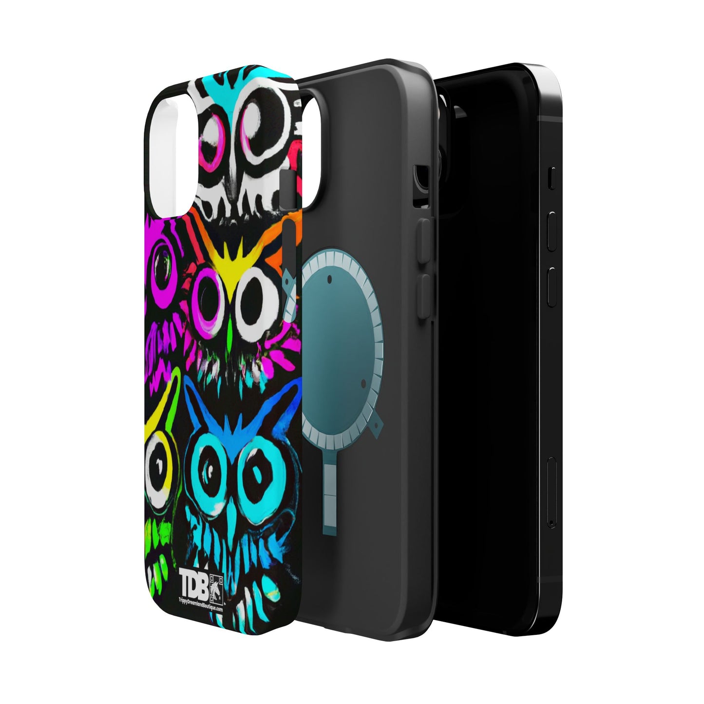 TDB iPhone Magnetic Tough Case - Psychedelic Rave Owl Design