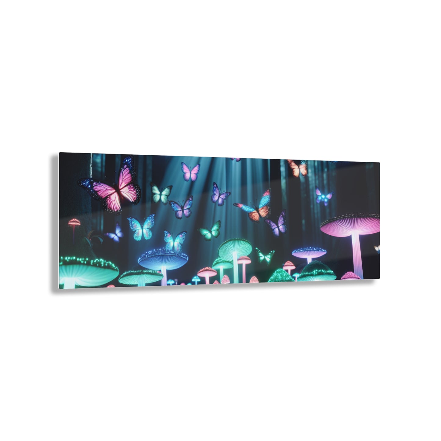 Neon Nature Fantasy Butterflies & Mushrooms 1/4" Glossy Acrylic Art
