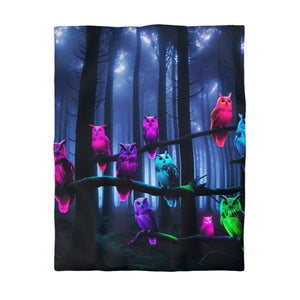 Gianni di Firenze - NEON Owls Microfiber Duvet Cover