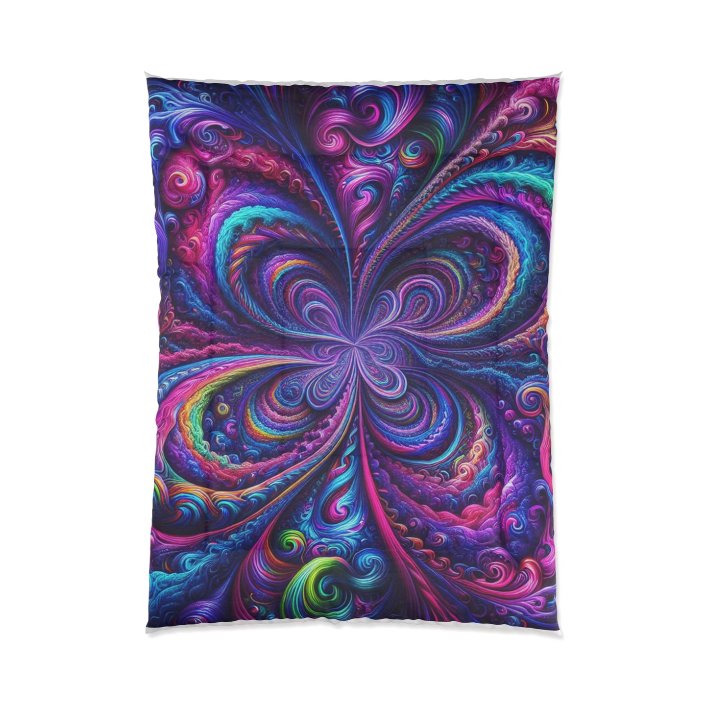 Trancendent Trippin' Neon Infinity Swirls. Trippy Infinity Patterns Comforter Blanket