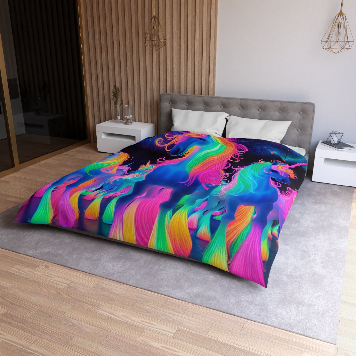 Andrea da Lucca - NEON Unicorns Microfiber Duvet Cover