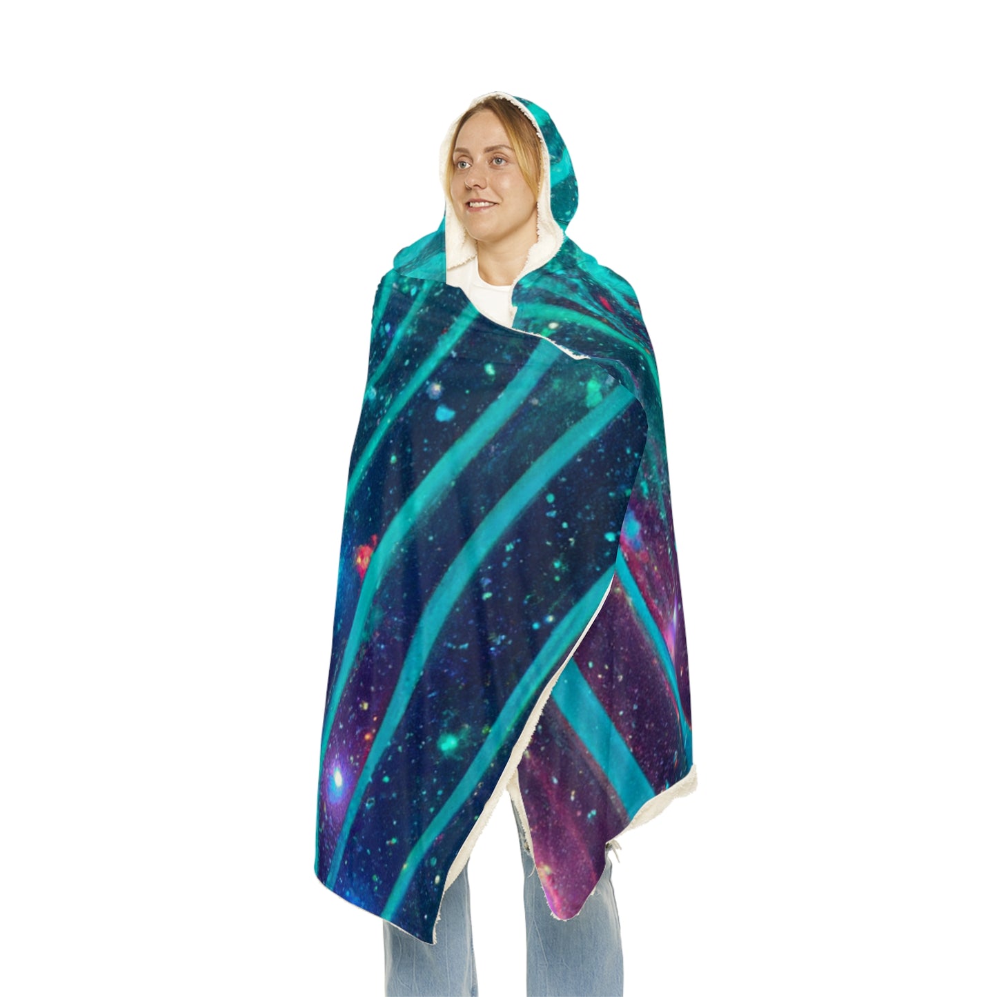 Neon DigiDreams - NEON Art Hooded Snuggle Blanket