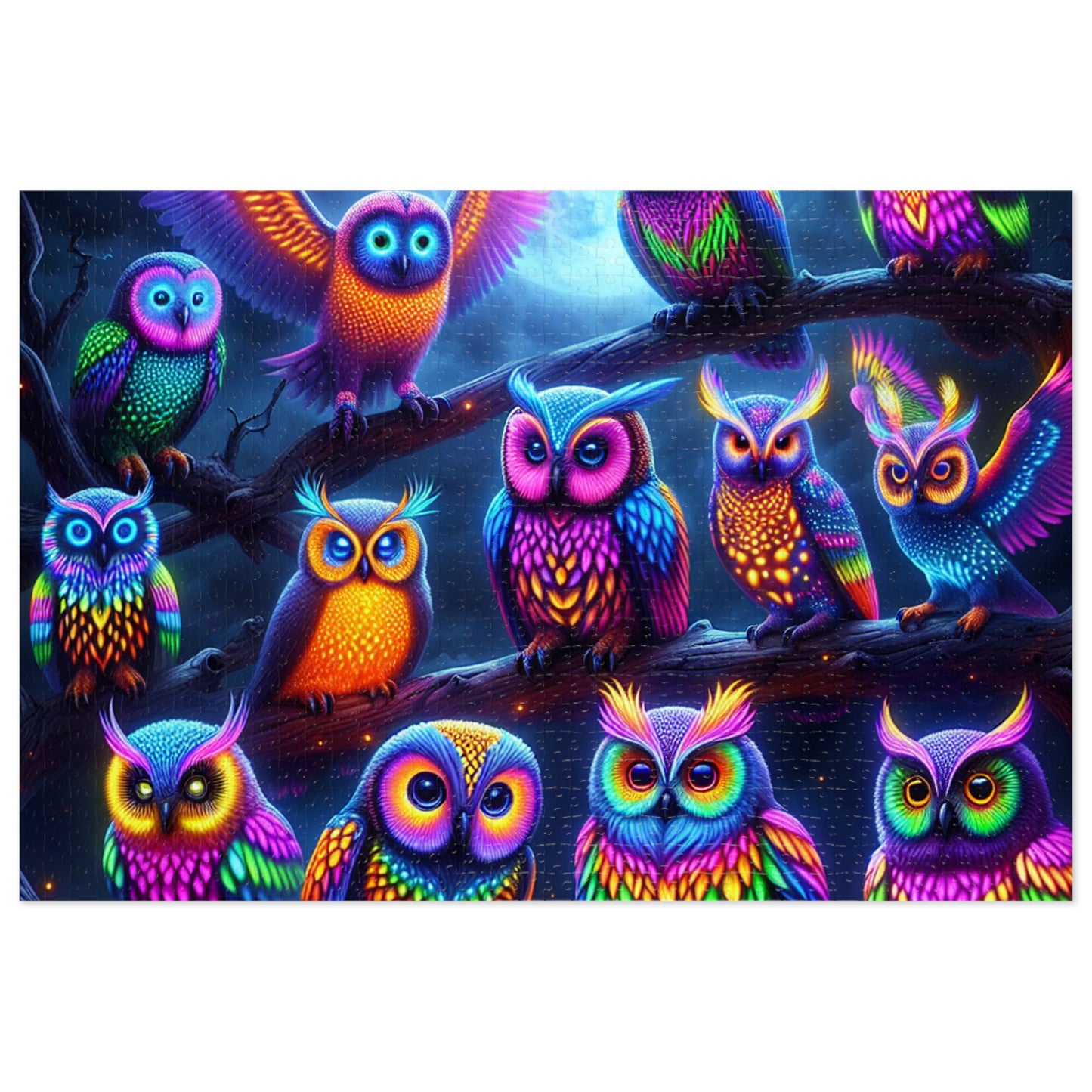 NeonOwlDreams - Neon Owls Puzzle 30, 110, 252, and 1000 Pieces