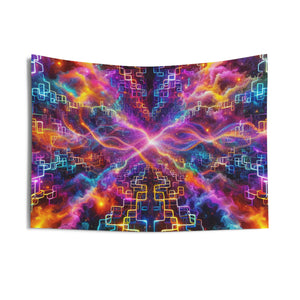 Psychedelic Eternal Radiance. Infinity Patterns Art Tapestry