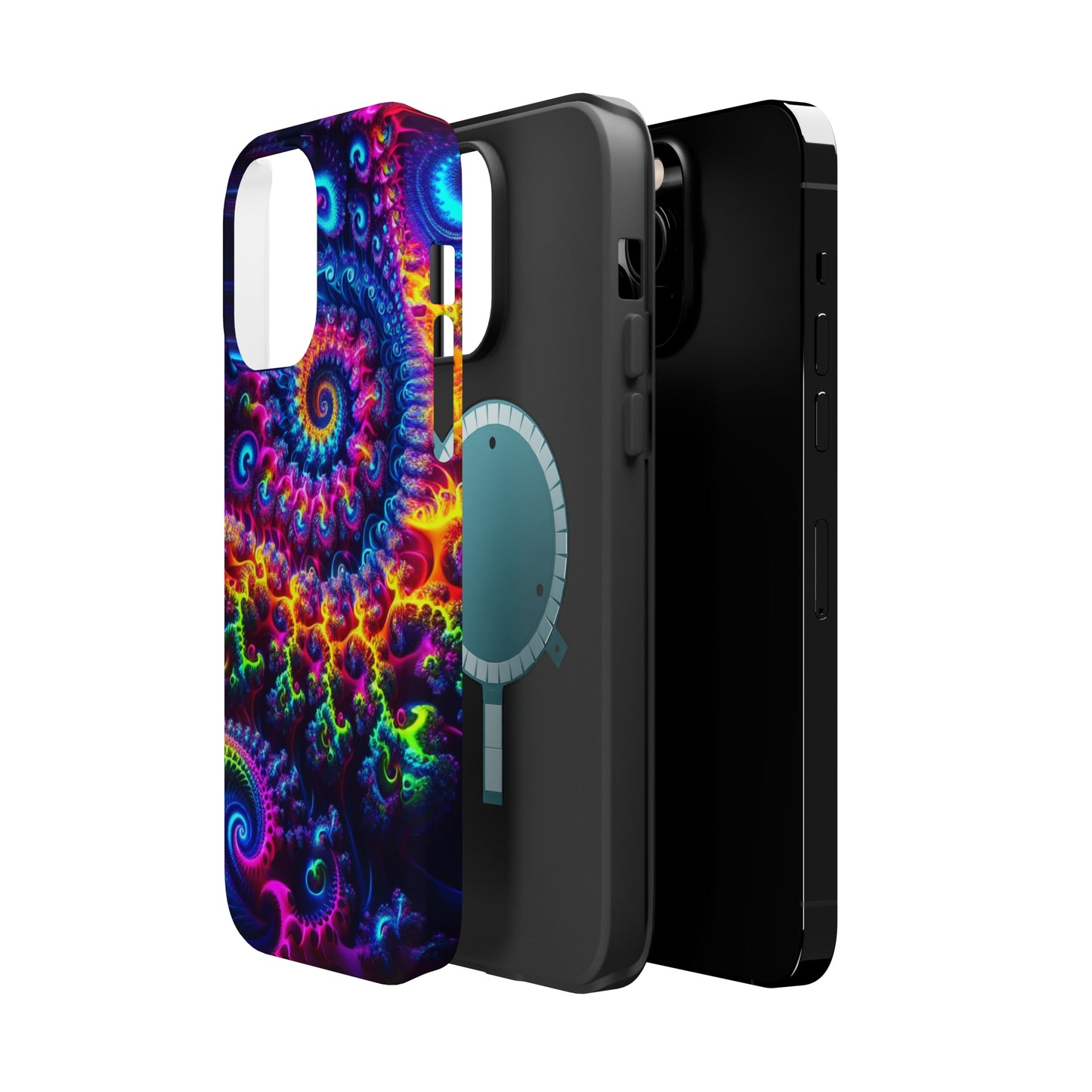 Twilight Infinyscape Neon Trippy Infinity Patterns Premium Art Magsafe Magnet Tough IPhone 13 14 15 Pro Plus Max and Mini in Matte and Glossy Phone cases