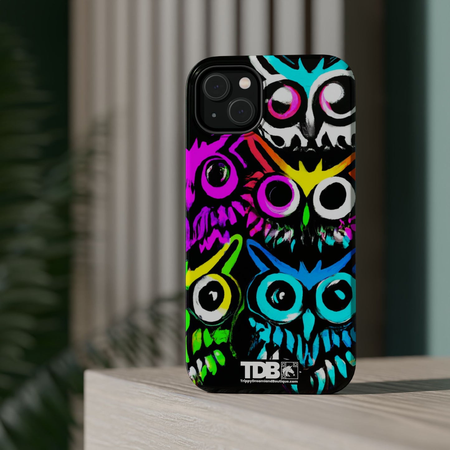 TDB iPhone Magnetic Tough Case - Psychedelic Rave Owl Design