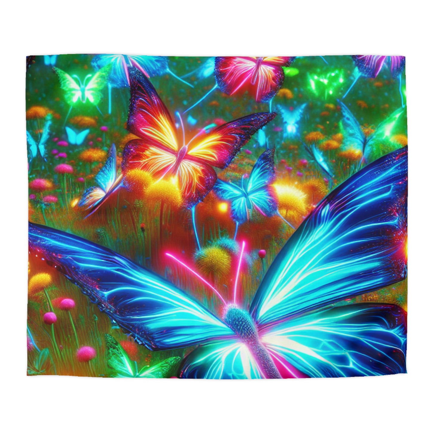 Leonardo de LaVisione - NEON Butterflies Microfiber Duvet Cover