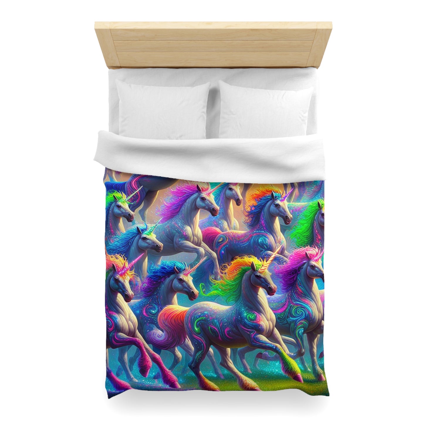 Pietro Romano - NEON Unicorns Microfiber Duvet Cover