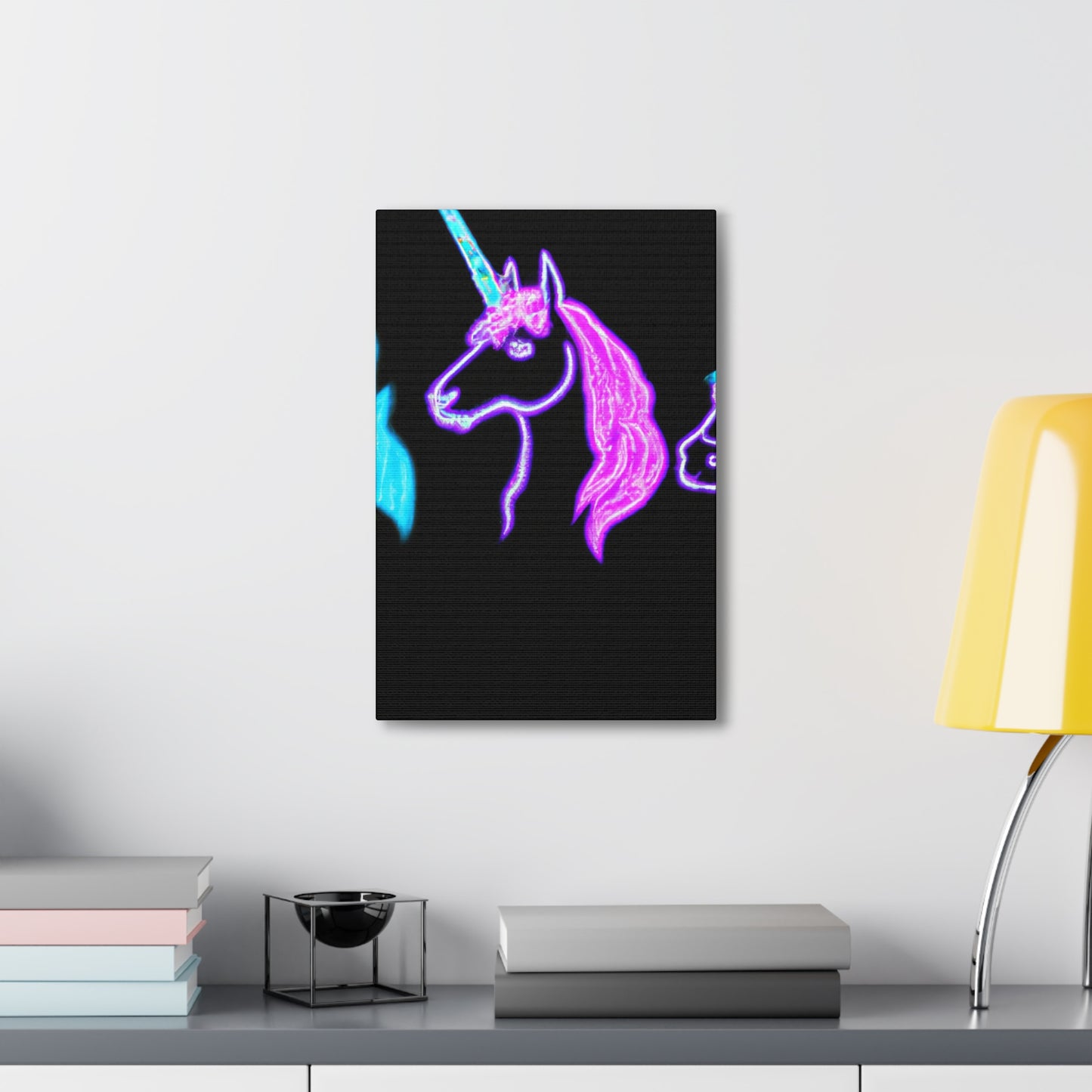 Neon Unicornscape. NEON Unicorns Art Canvas