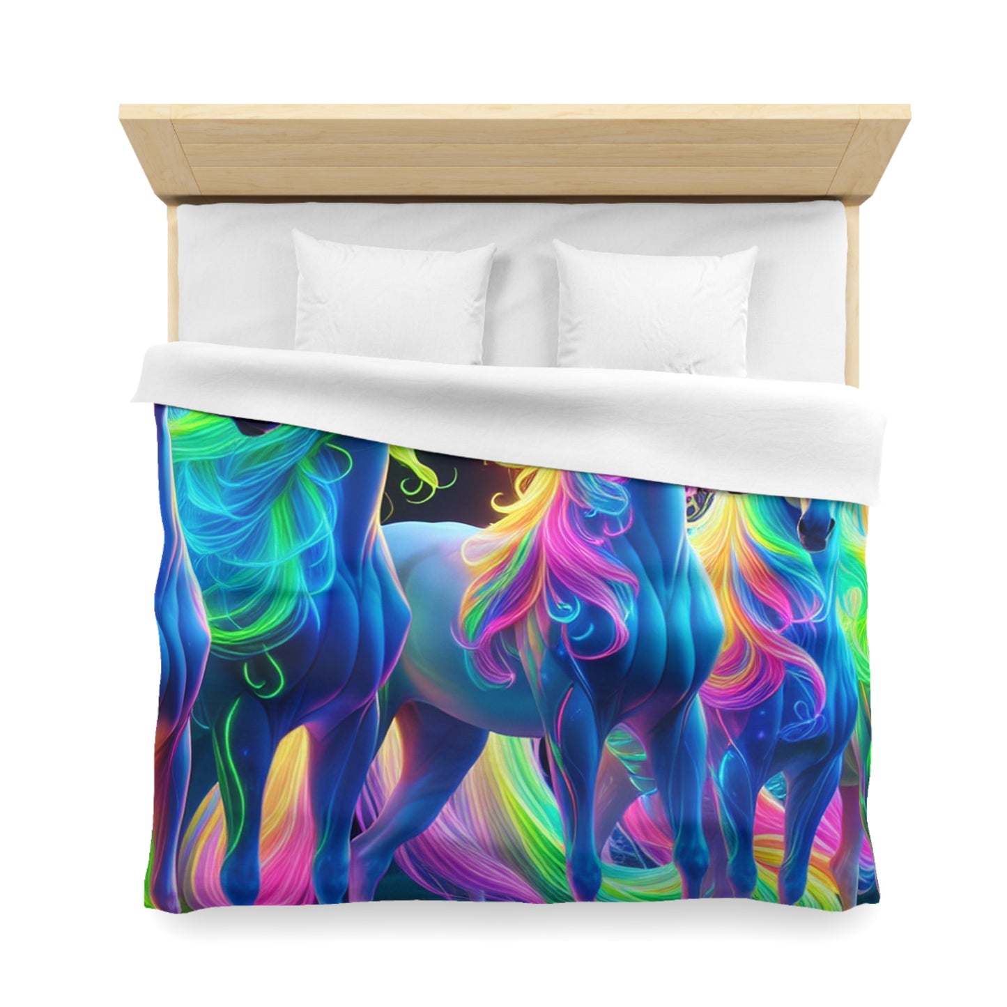 Ambrosius van Schiedam - NEON Unicorns Microfiber Duvet Cover