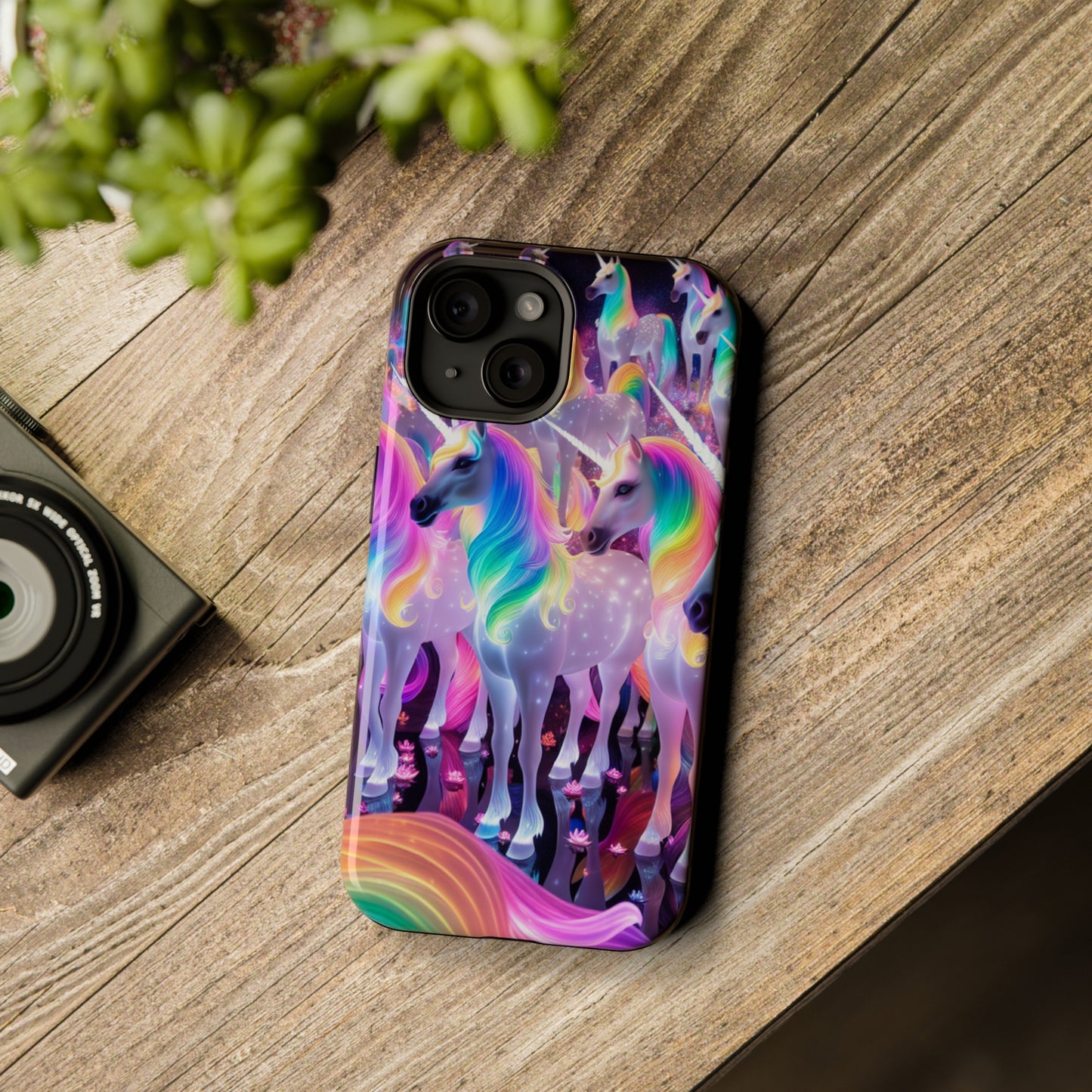 Neon Wonderland Unicorns Neon Unicorns Premium Art Magsafe Magnet Tough IPhone 13 14 15 Pro Plus Max and Mini in Matte and Glossy Phone cases