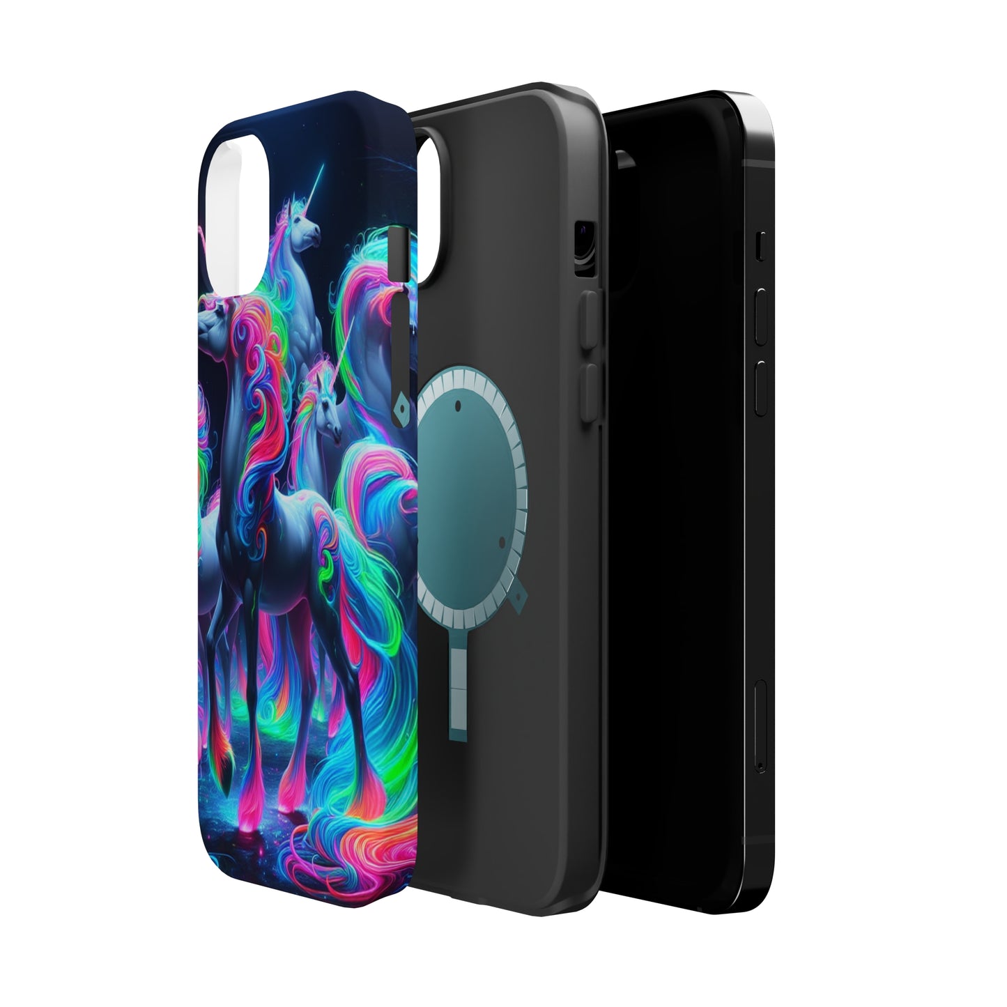 Neon Unicorn Prism. Neon Unicorns Premium Art Magsafe Magnet Tough IPhone 13 14 15 Pro Plus Max and Mini in Matte and Glossy Phone cases